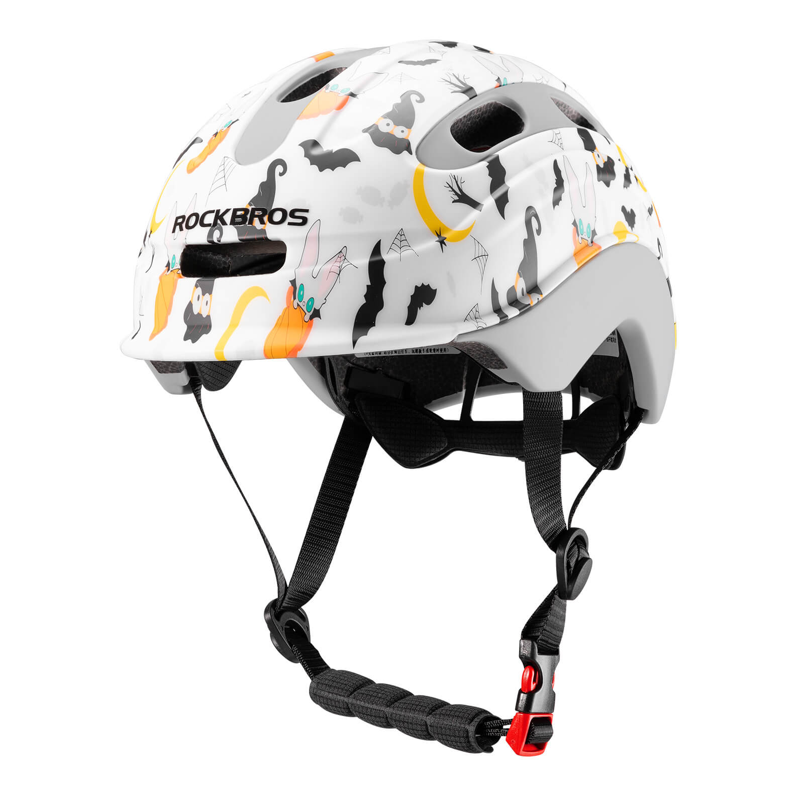 ROCKBROS colourful kids bike helmet with vibrant design, providing reliable protection, adjustable fit, and comfort for young riders. #Color_Halloween