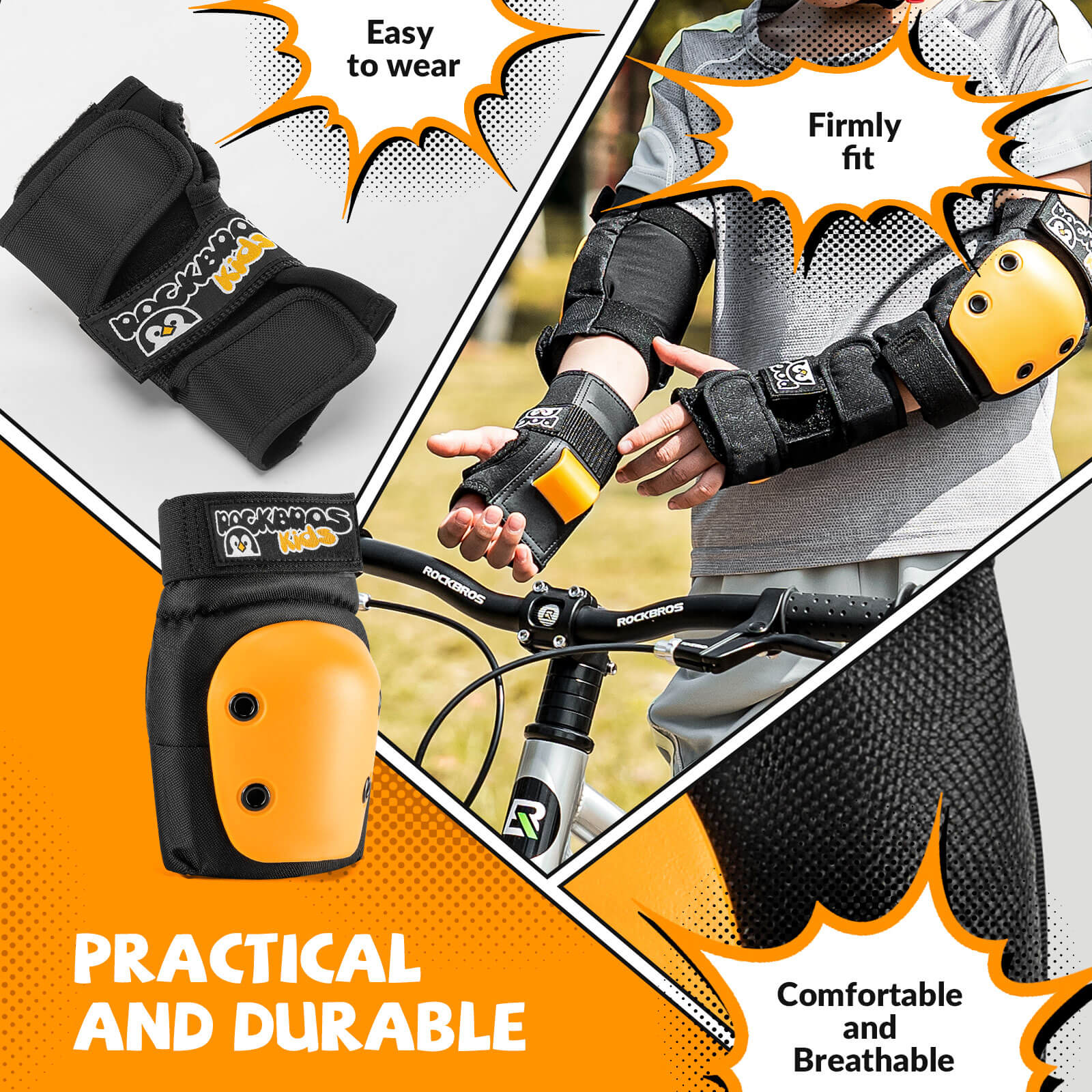ROCKBROS Kids Cycling & Skate Pads Set