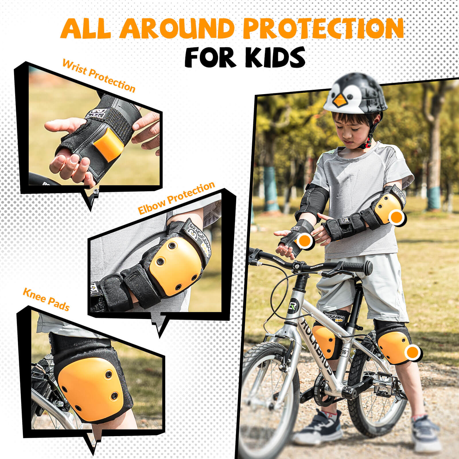 ROCKBROS Kids Cycling & Skate Pads Set