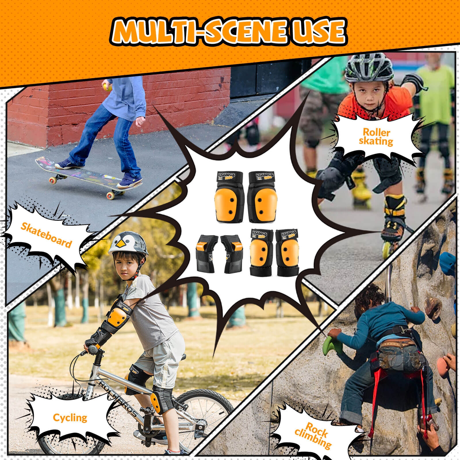 ROCKBROS Kids Cycling & Skate Pads Set