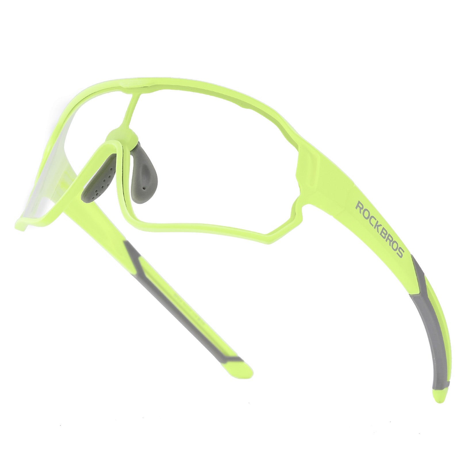 ROCKBROS Kids Photochromic Cycling Glasses UV400 Protection with TR90 Frame#Color_Lemon Green