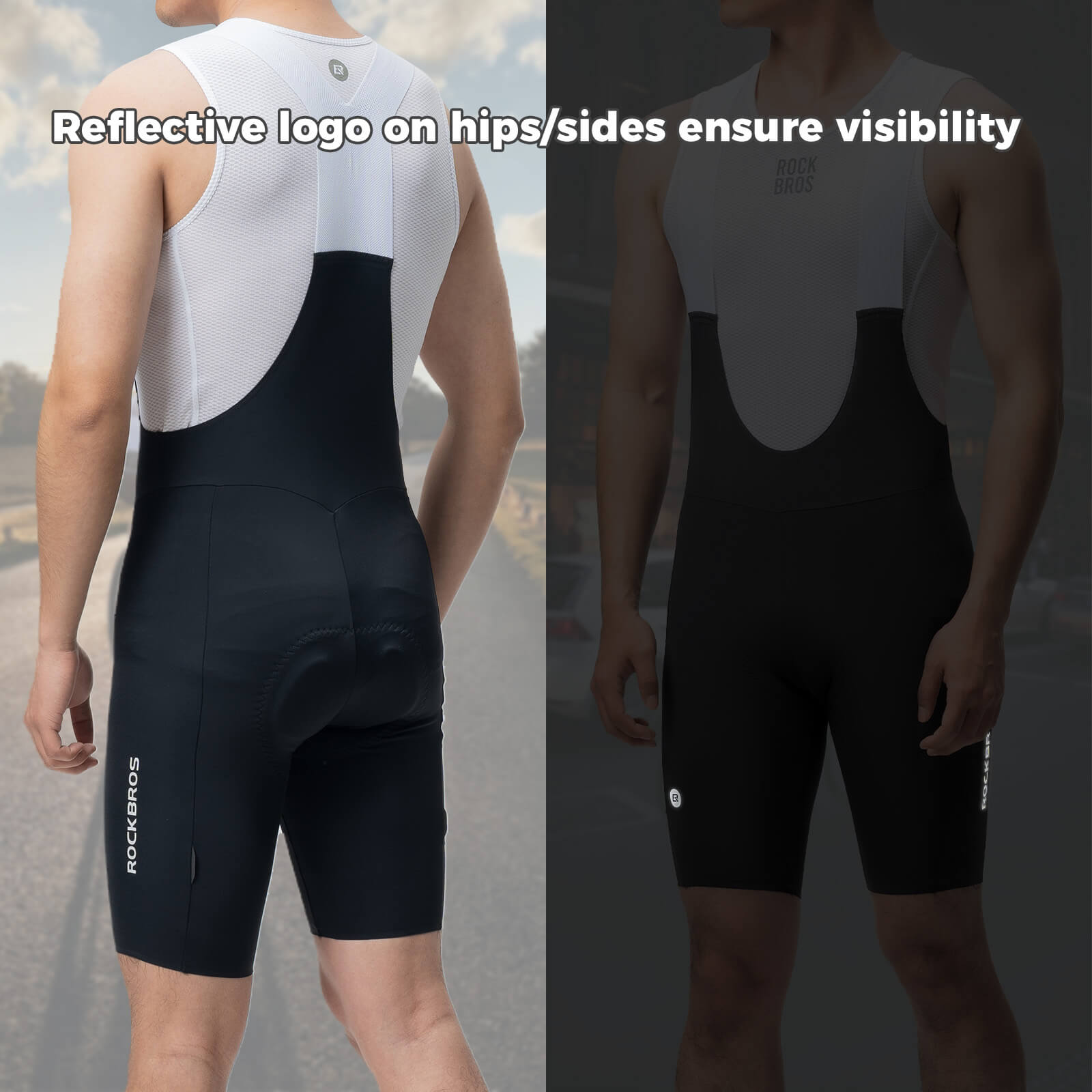 rockbros lightweight breathable summer men's cycling bib shorts for road and mtb