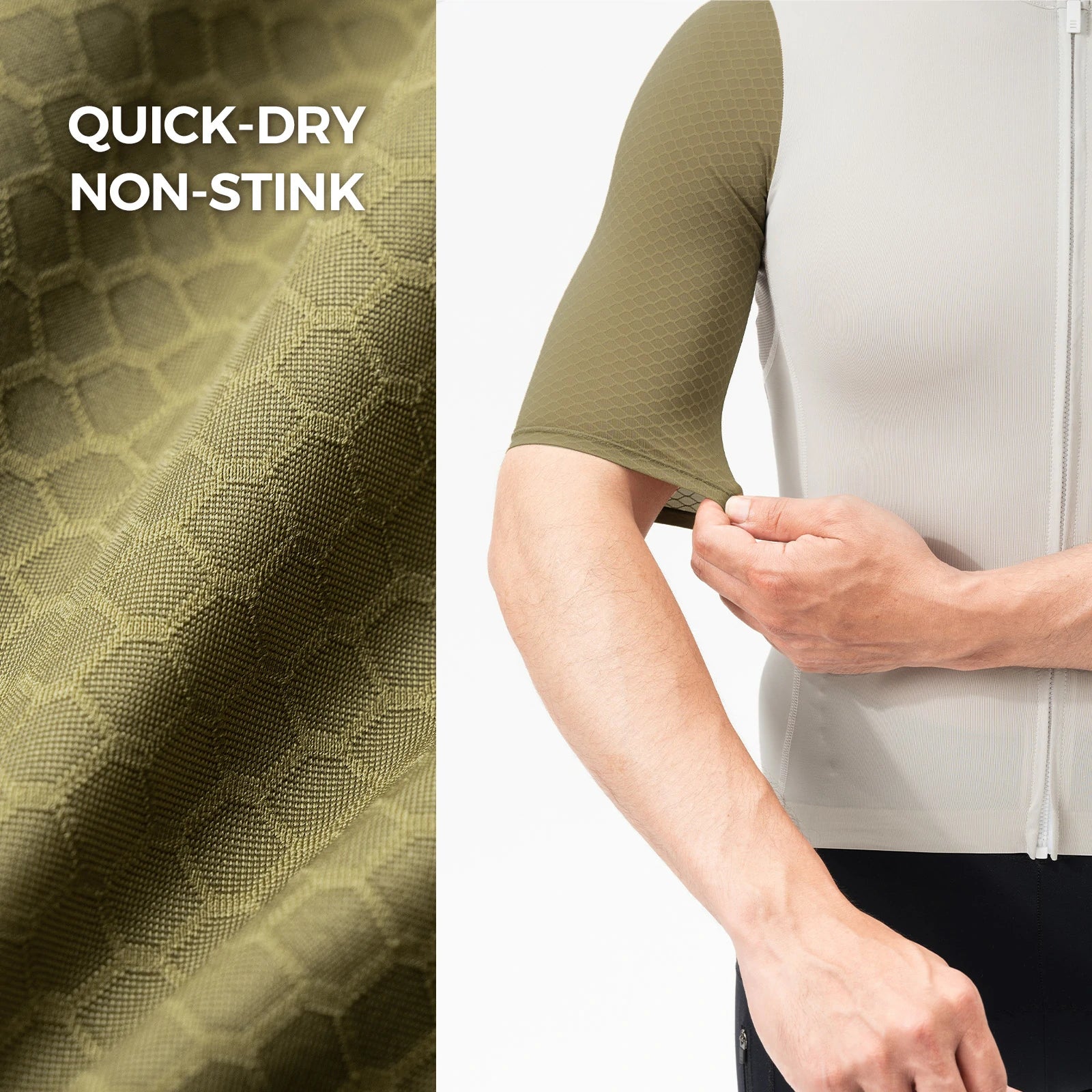 ROAD TO SKY Men’s Cycling Jersey#Color_Gray Green