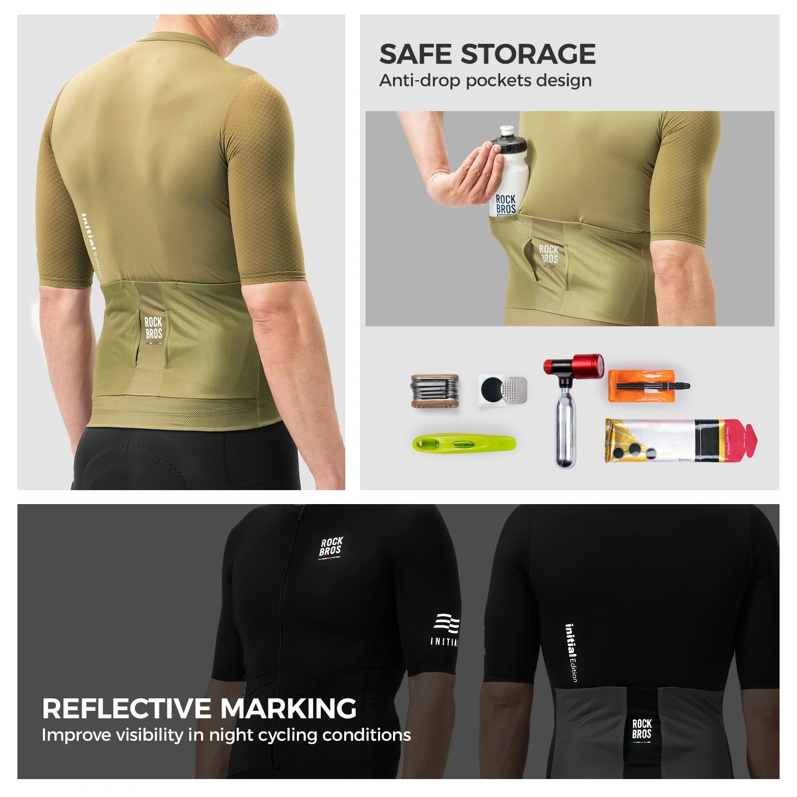 ROAD TO SKY Men’s Cycling Jersey#Color_Olive Green