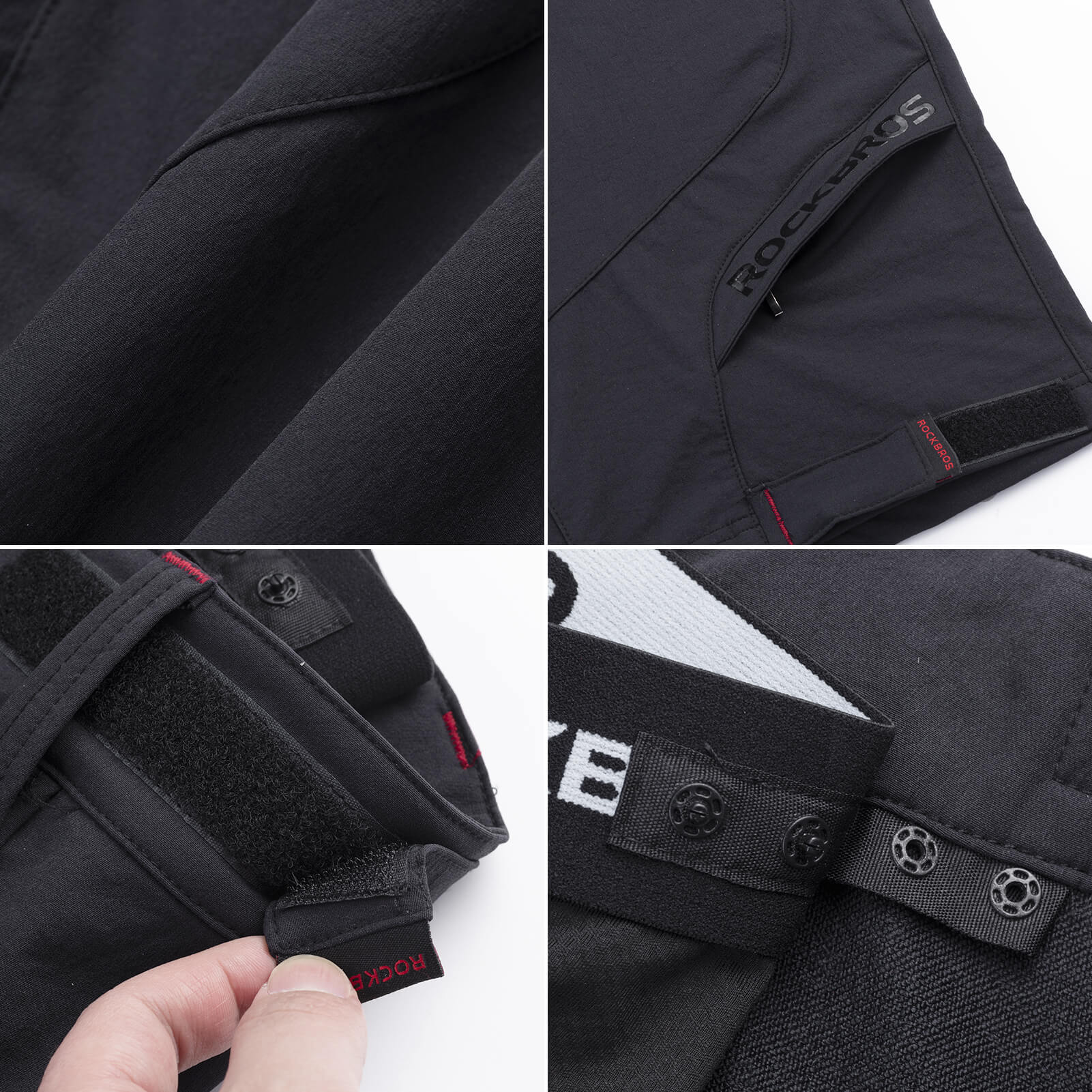 rockbros men's 4d padded cycling shorts with compression design for enhanced comfort #Color_Black