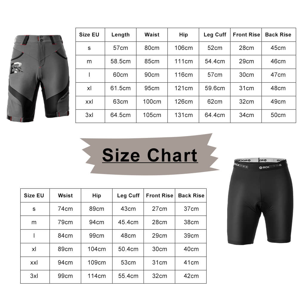 rockbros men's 4d padded cycling shorts with compression design for enhanced comfort #Color_Grey