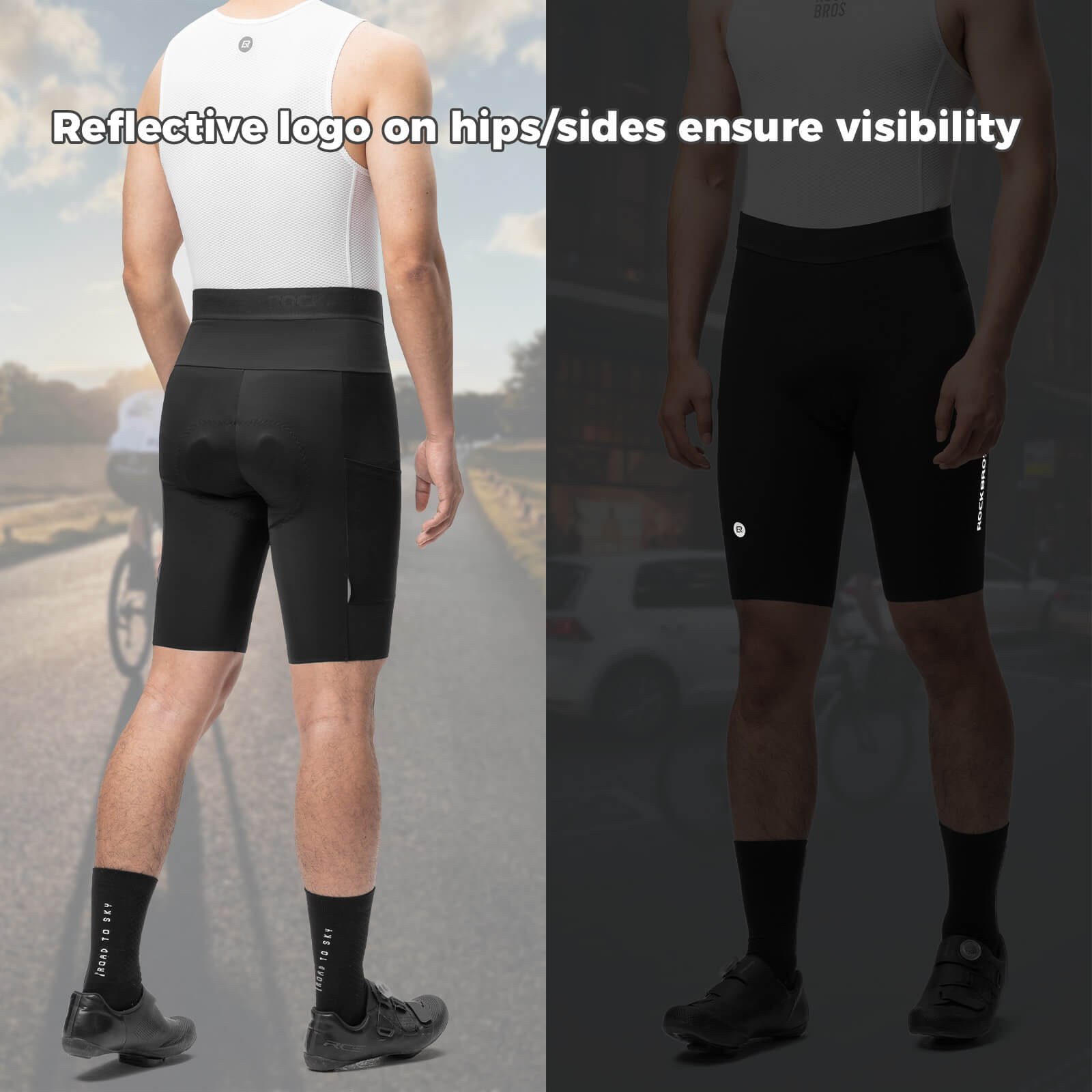 rockbros lightweight breathable summer men's cycling shorts for road and mtb