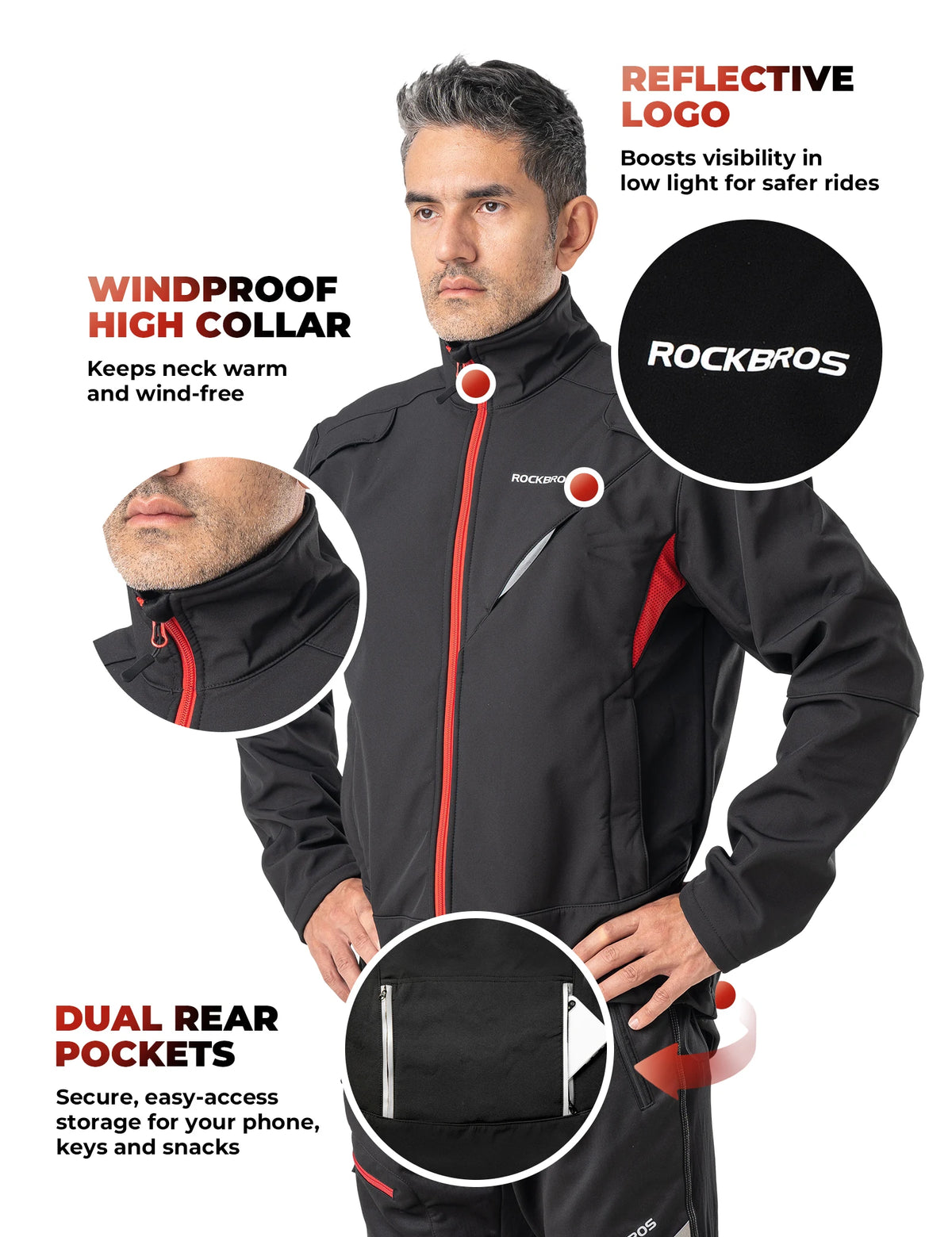 Winter Cycling Clothing Set with Windproof Jacket & Trousers