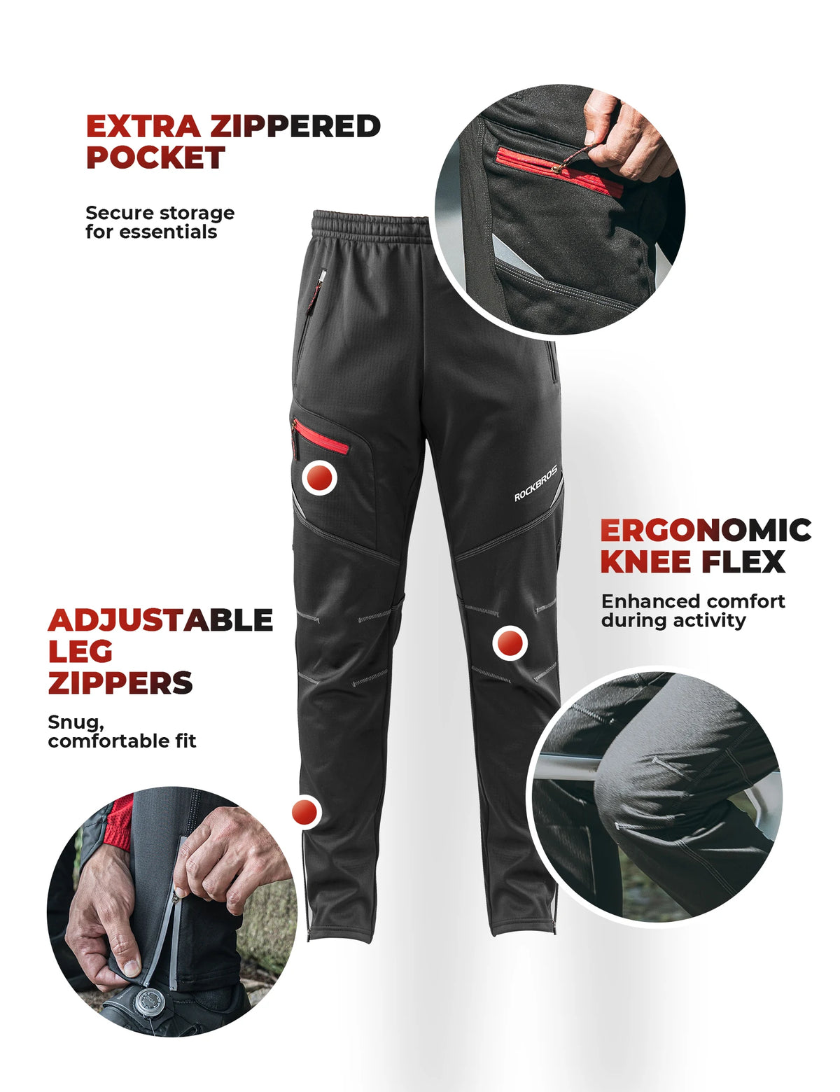 Winter Cycling Clothing Set with Windproof Jacket & Trousers
