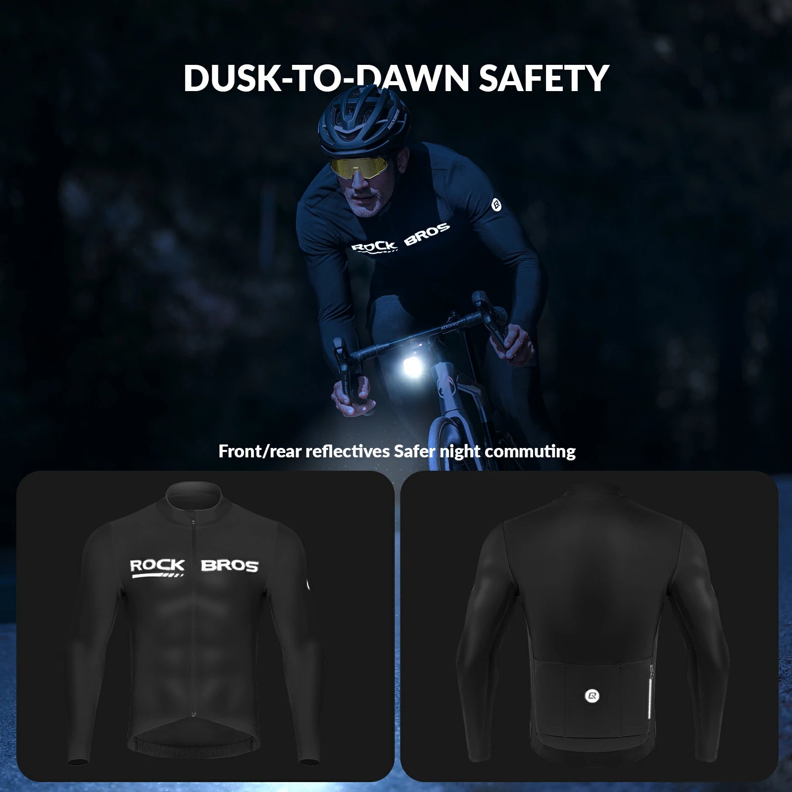rockbros men’s long-sleeve winter cycling jersey