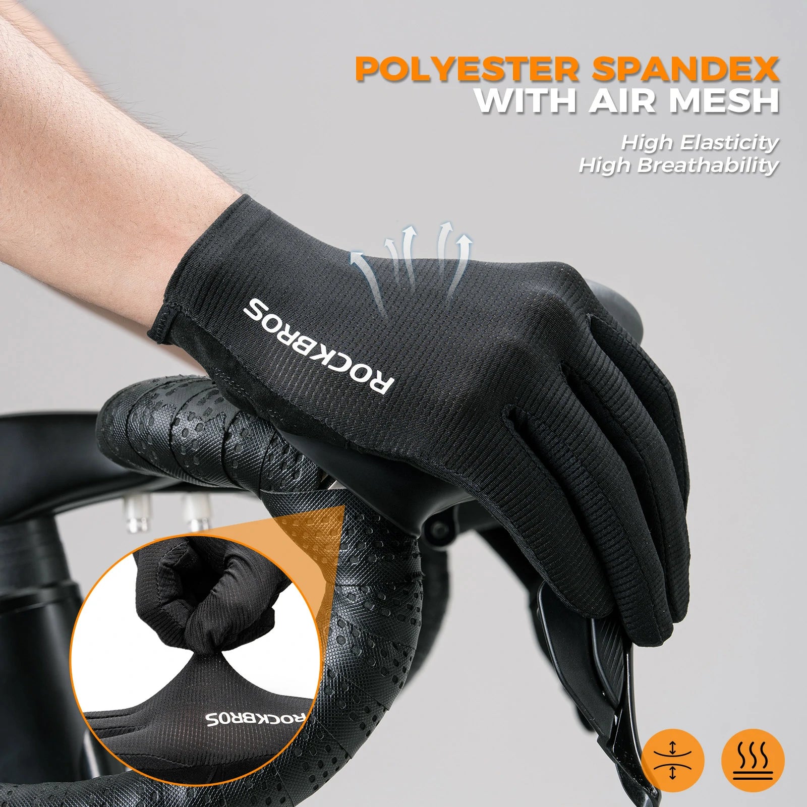 ROCKBROS Plain Full-Finger Cycling Gloves