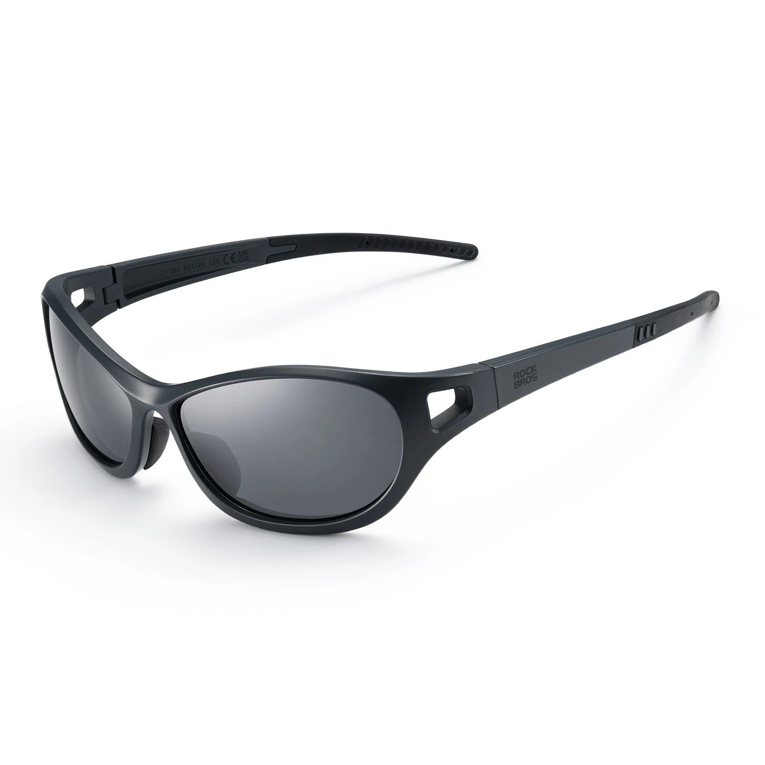 Polarised Sports Sunglasses Lightweight UV400 Protection SP394#color_Dark Black