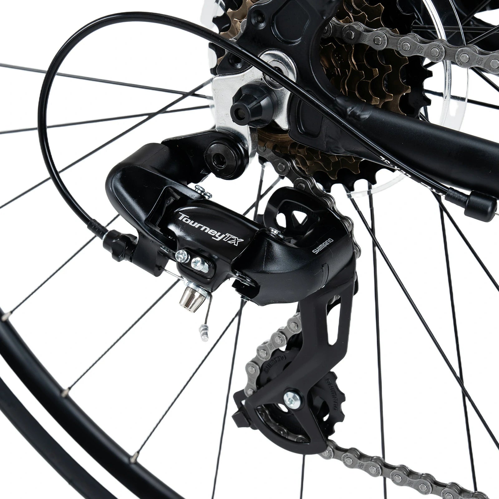 Rockbros 700C drop bar road bike in black with 2x8 speed drivetrain#color_black