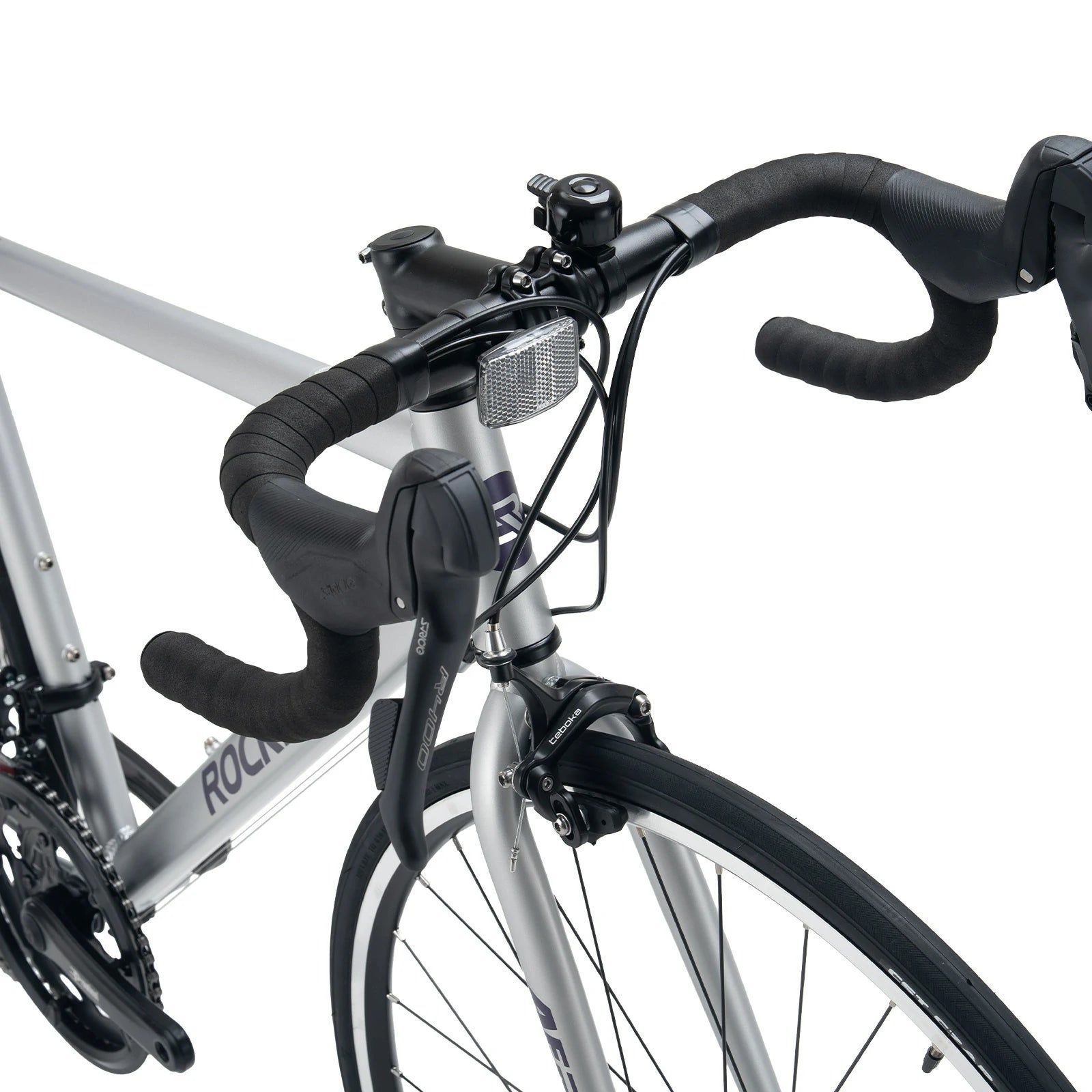 Rockbros 700C drop bar road bike in black with 2x8 speed drivetrain#color_silver