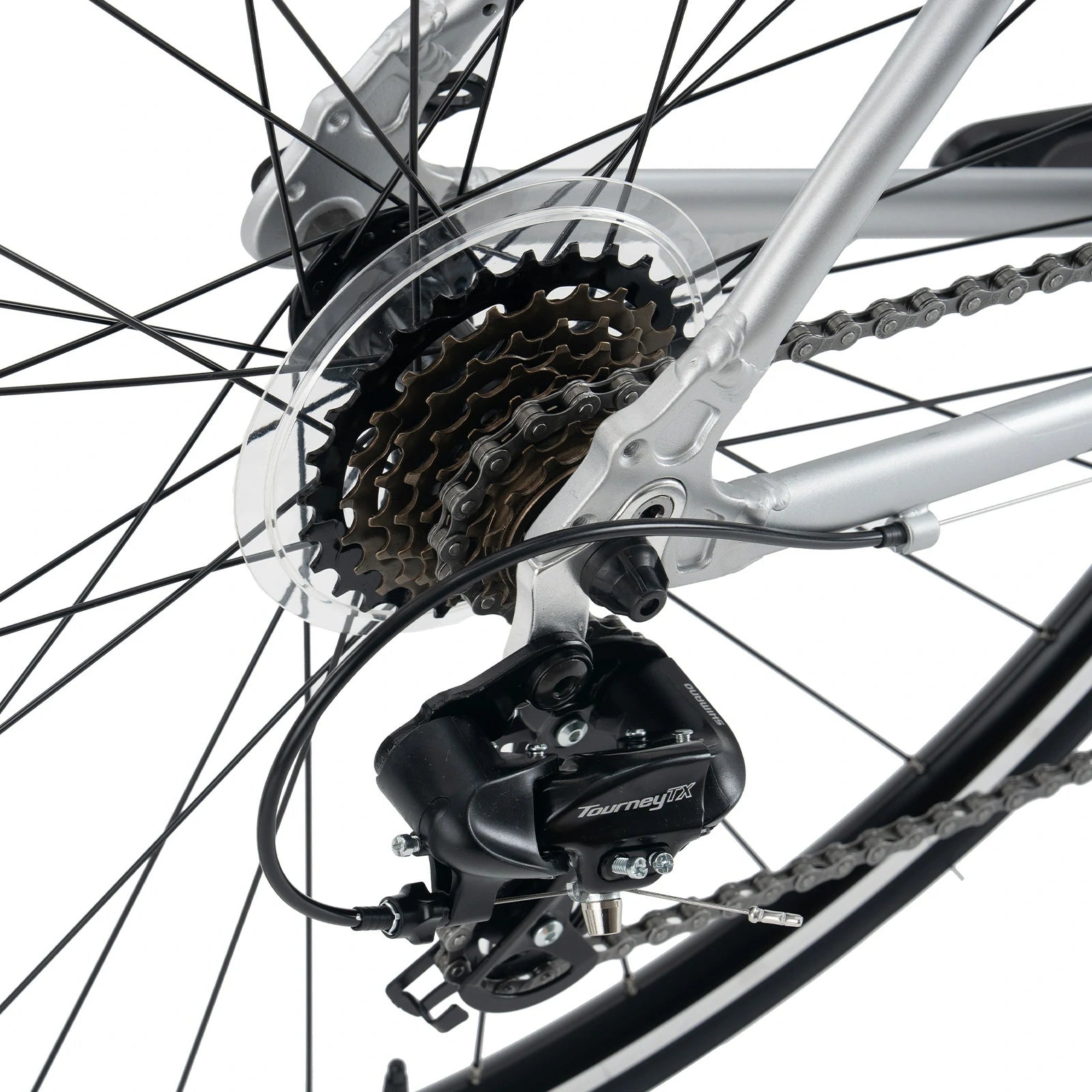 Rockbros 700C drop bar road bike in black with 2x8 speed drivetrain#color_silver