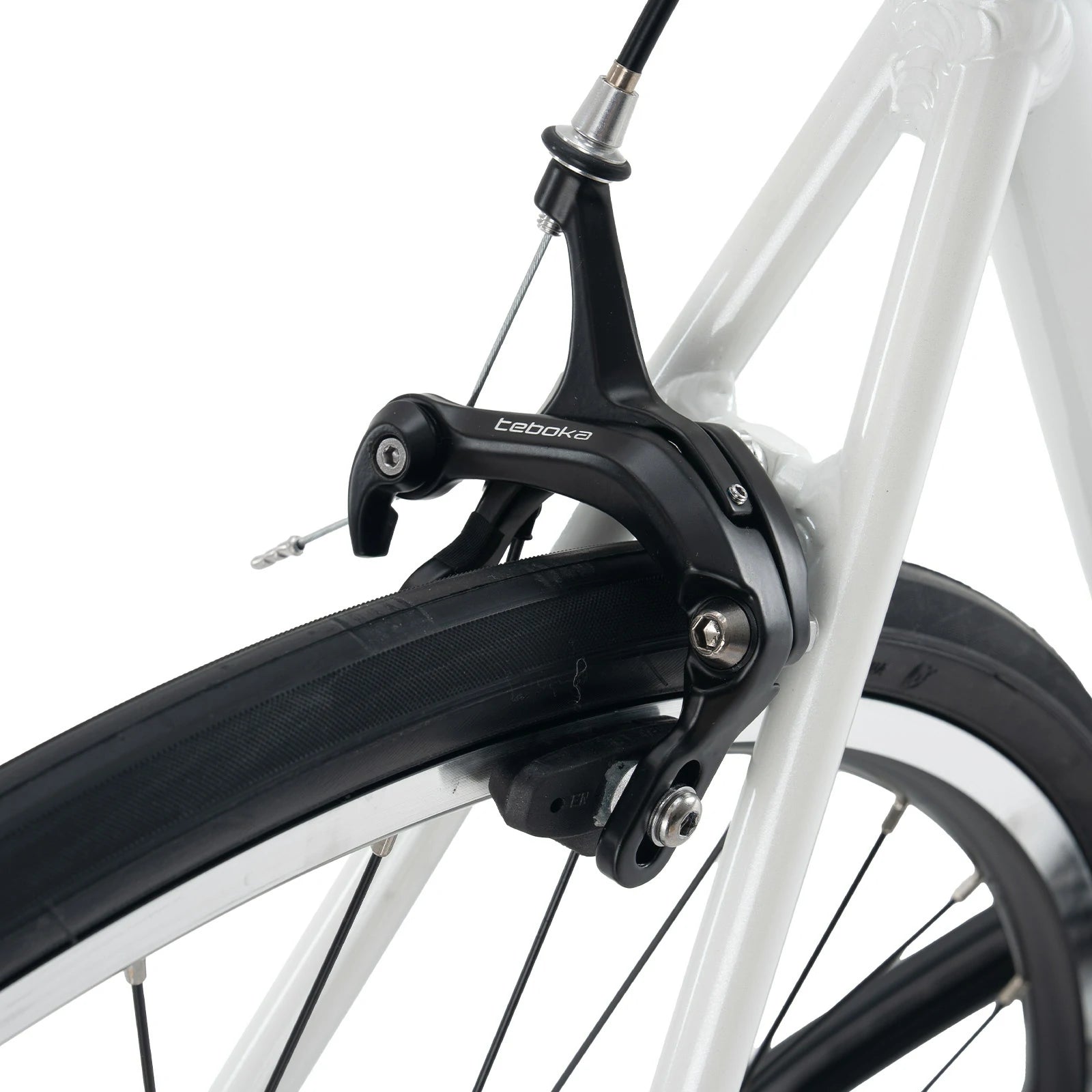 Rockbros 700C drop bar road bike in black with 2x8 speed drivetrain#color_white