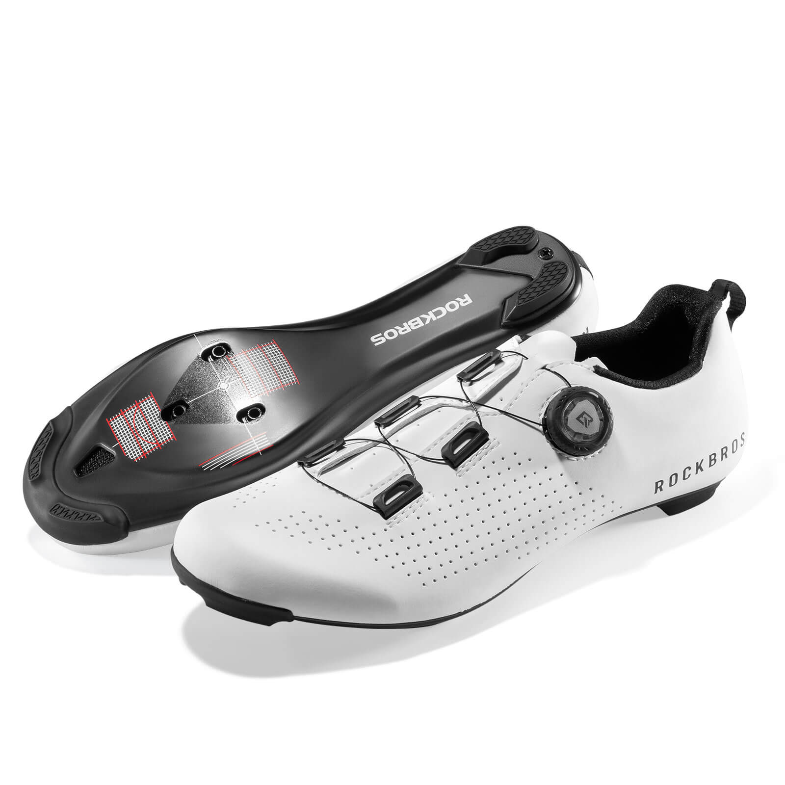 rockbros road clipless cycling shoes cr5 with ultra-stiff carbon fibre sole for maximum power transfer