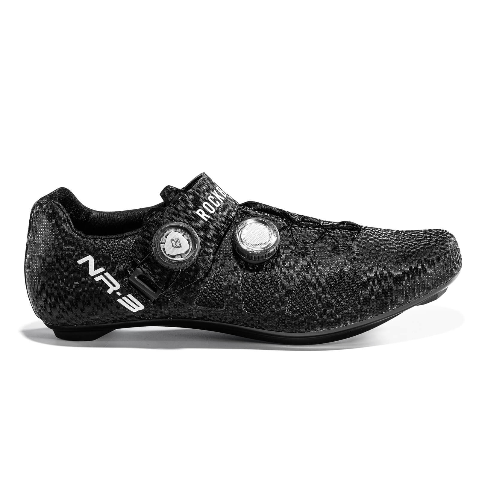 rockbros road clipless cycling shoes nr3 with stiff sole and secure fit for efficient pedalling #Color_Black