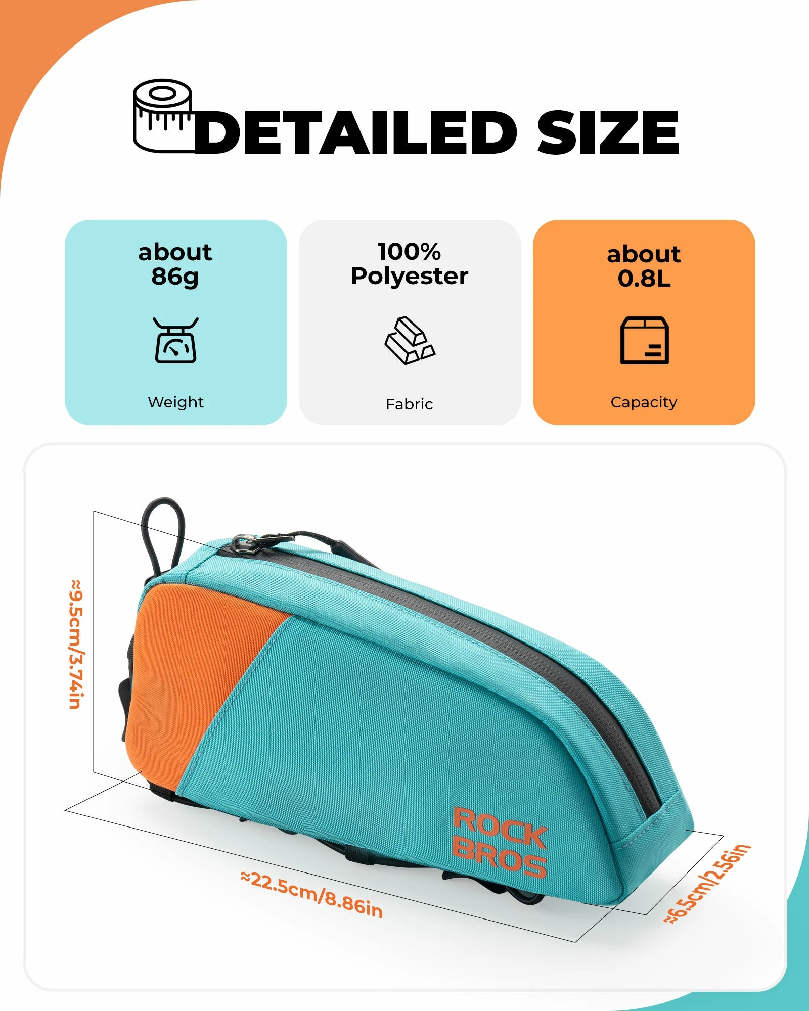 Bicycle Frame Bag – Stable Fit Slim Lightweight & Durable
