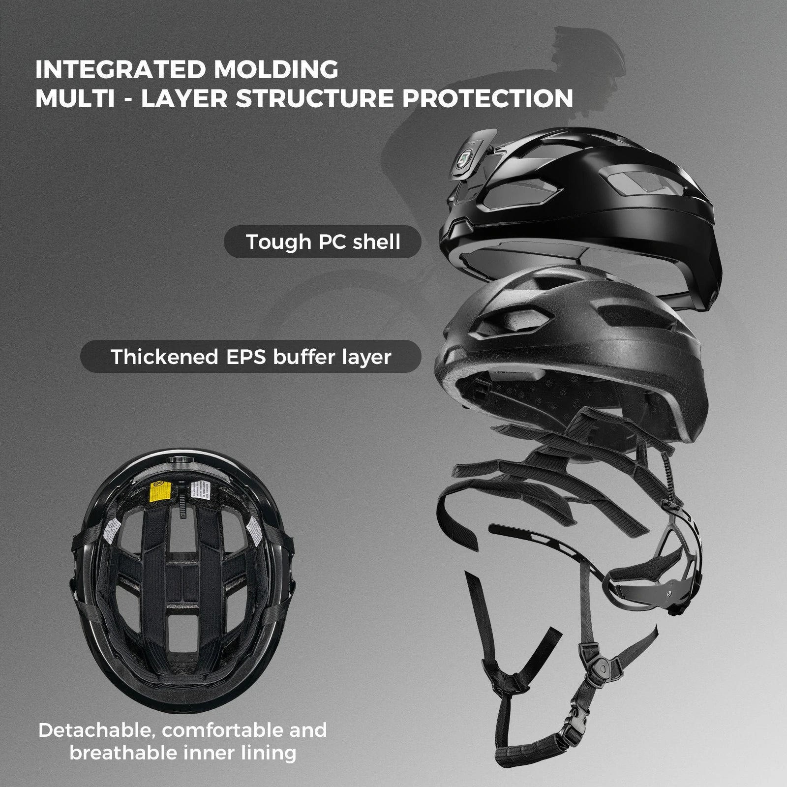 rockbros smart bike helmet