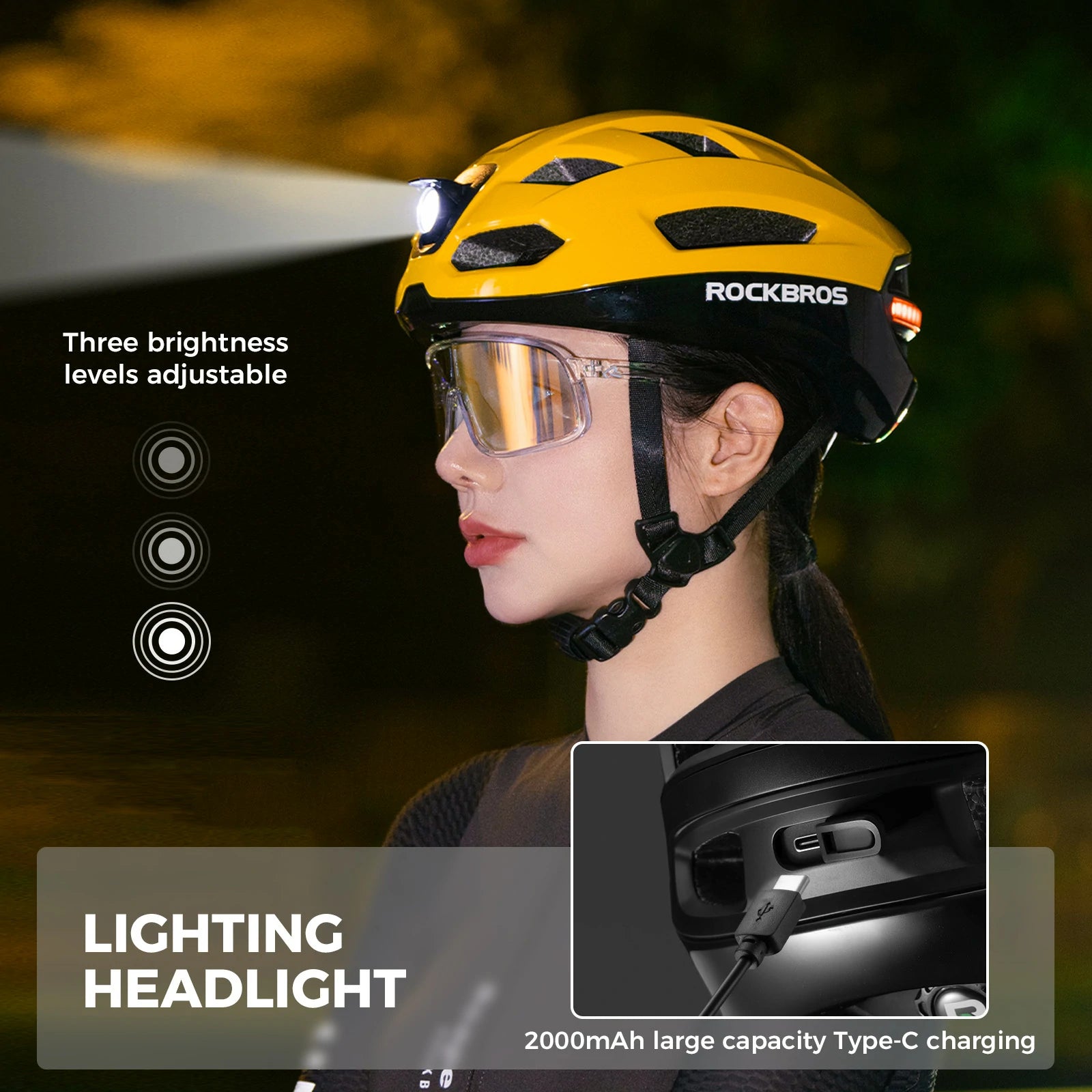 rockbros smart bike helmet