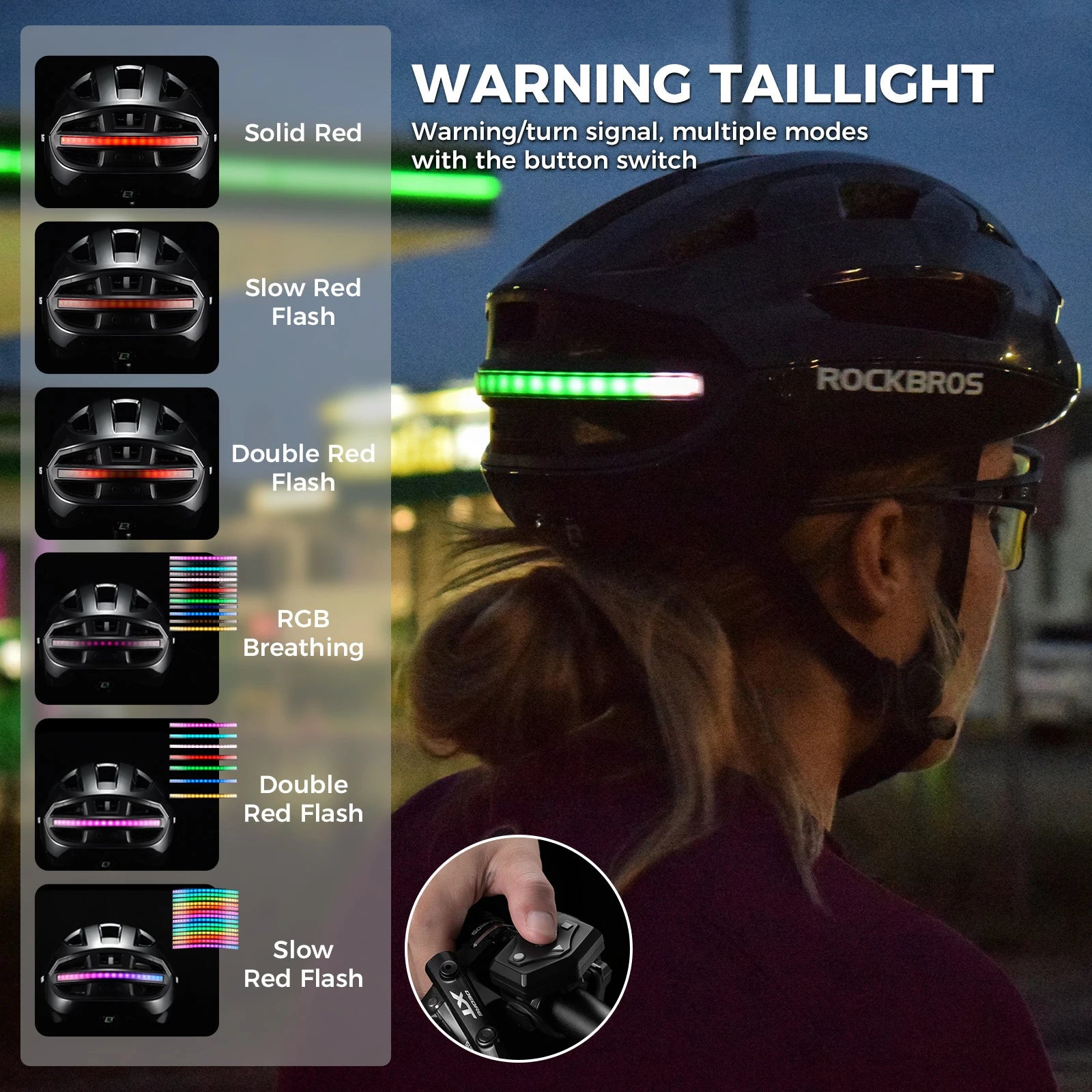rockbros smart bike helmet