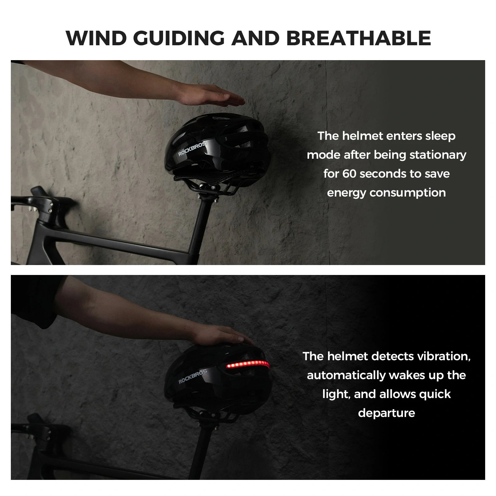 rockbros smart bike helmet