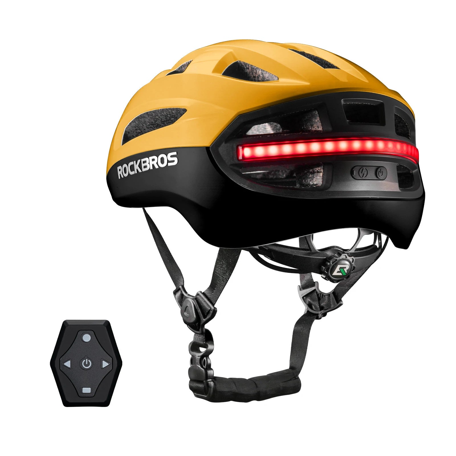 rockbros smart bike helmet in yellow #Color_Yellow