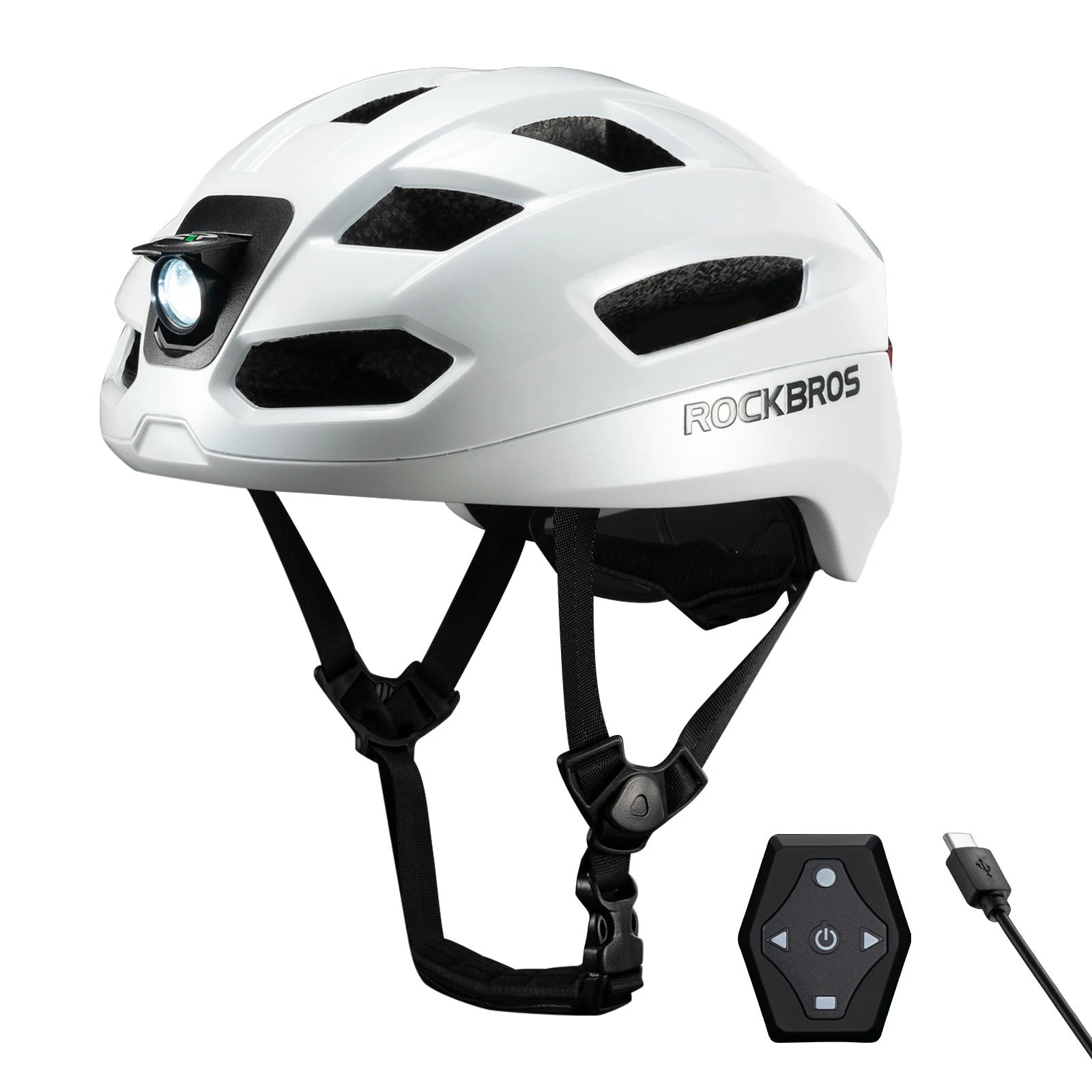 rockbros smart bike helmet in white #Color_White