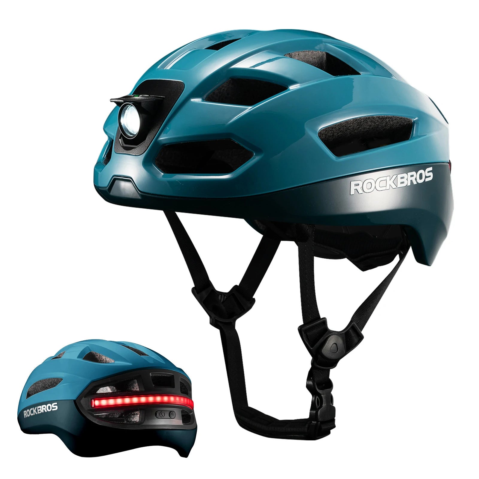 rockbros smart bike helmet in blue #Color_Blue