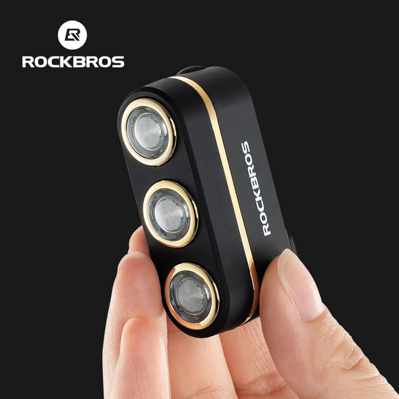 rockbros smart rear bike light with 3-colour led and brake-sensing technology
