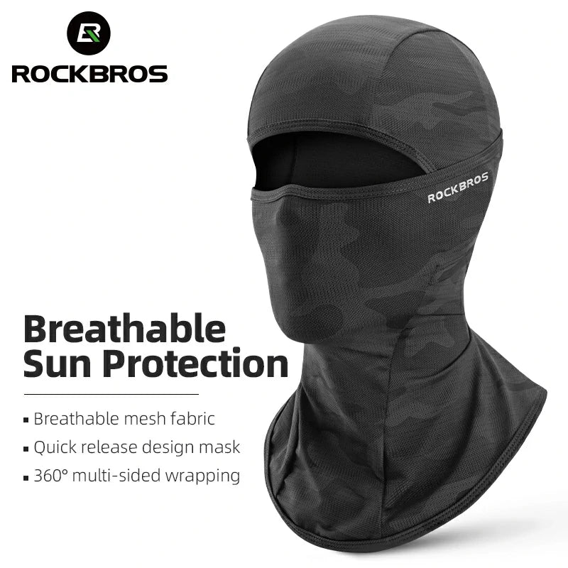 rockbros summer ice silk balaclava face mask for cooling and sun protection