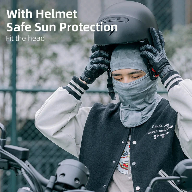 rockbros summer ice silk balaclava face mask for cooling and sun protection