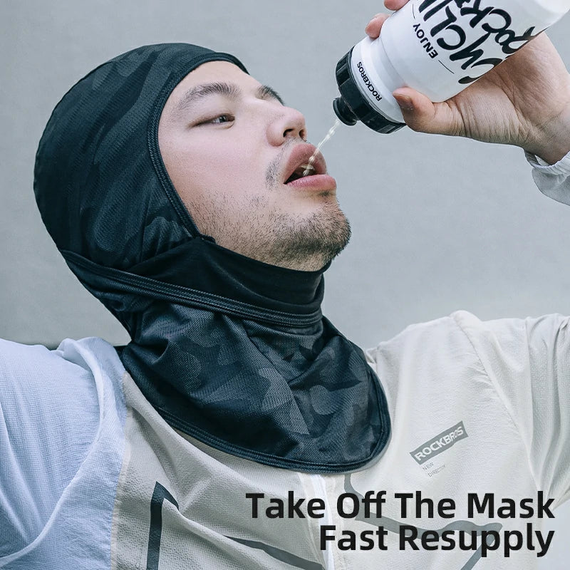 rockbros summer ice silk balaclava face mask for cooling and sun protection