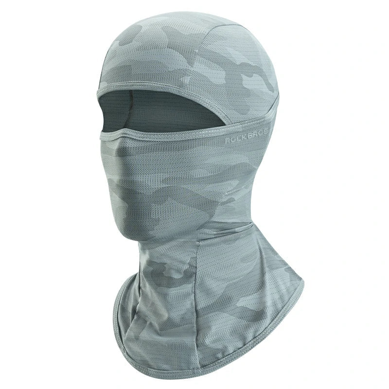 rockbros summer ice silk balaclava face mask for cooling and sun protection #Color_Grey