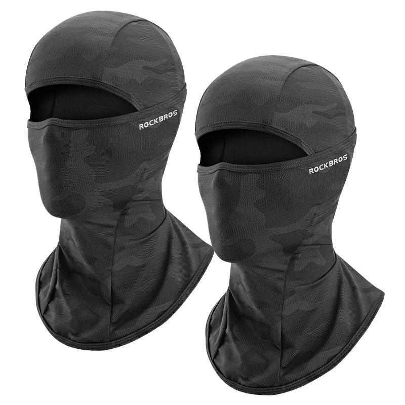 rockbros summer ice silk balaclava face mask for cooling and sun protection #Color_Black*2