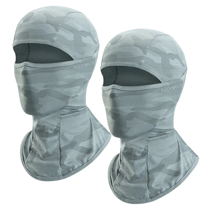 rockbros summer ice silk balaclava face mask for cooling and sun protection #Color_Grey*2