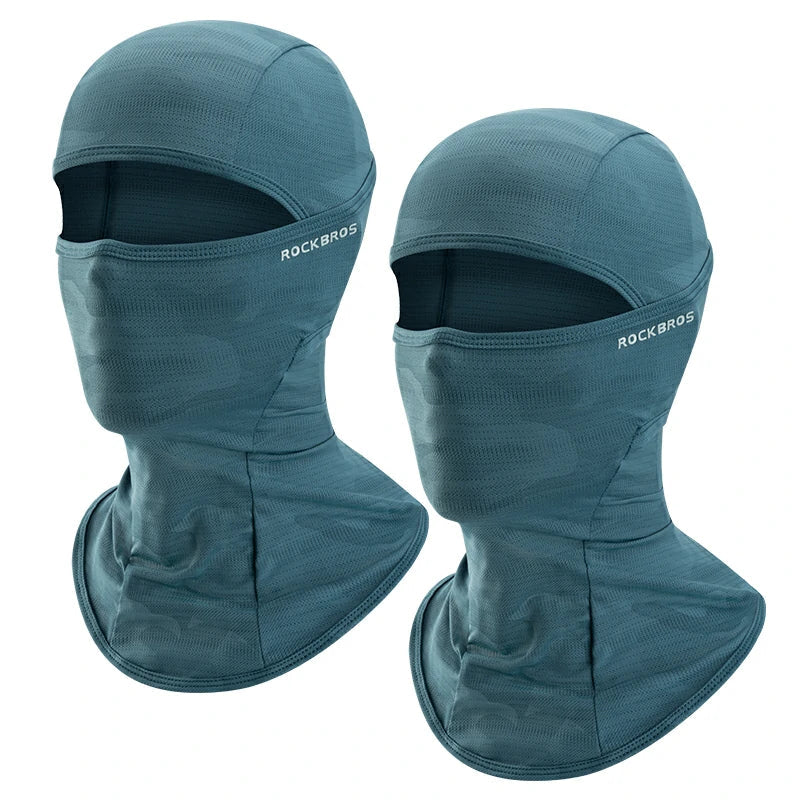 rockbros summer ice silk balaclava face mask for cooling and sun protection #Color_Dark Green*2