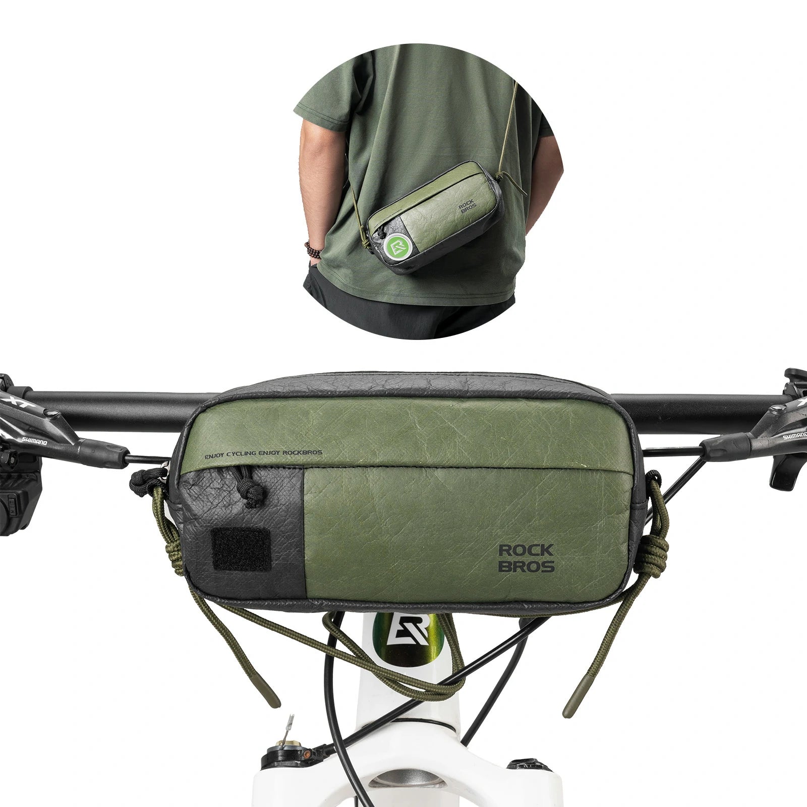 rockbros db001 tyvek® handlebar bag in matte black