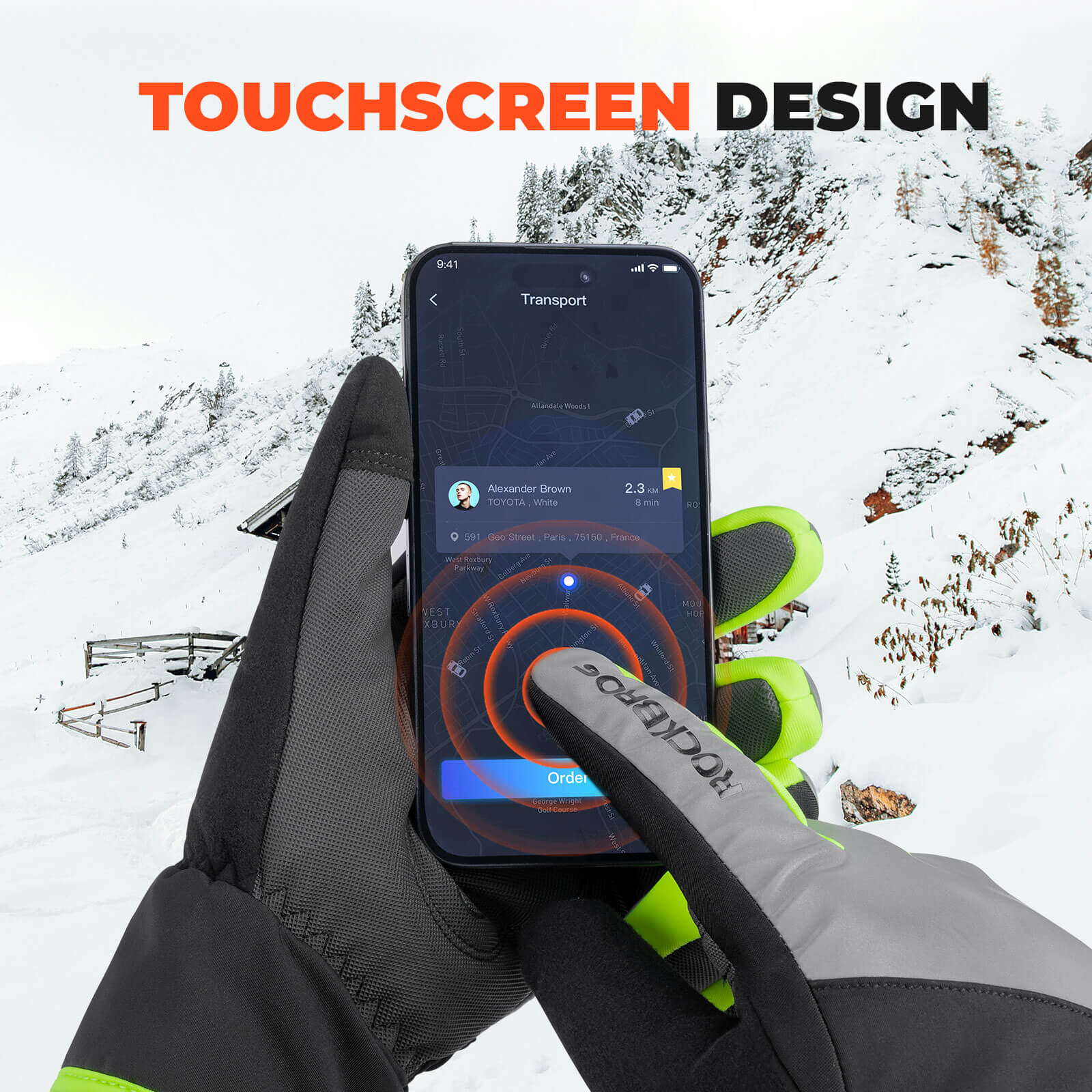 ROCKBROS Winter Cycling Gloves Reflective Thermal