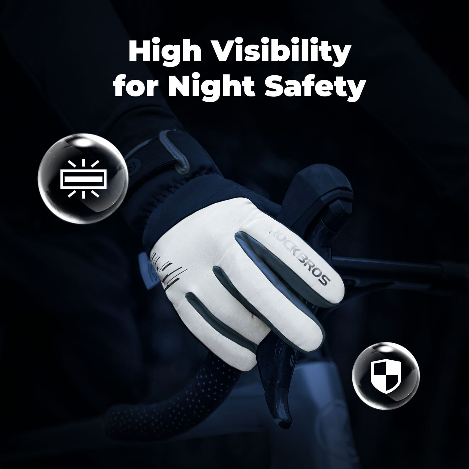 ROCKBROS Winter Cycling Gloves Reflective Thermal