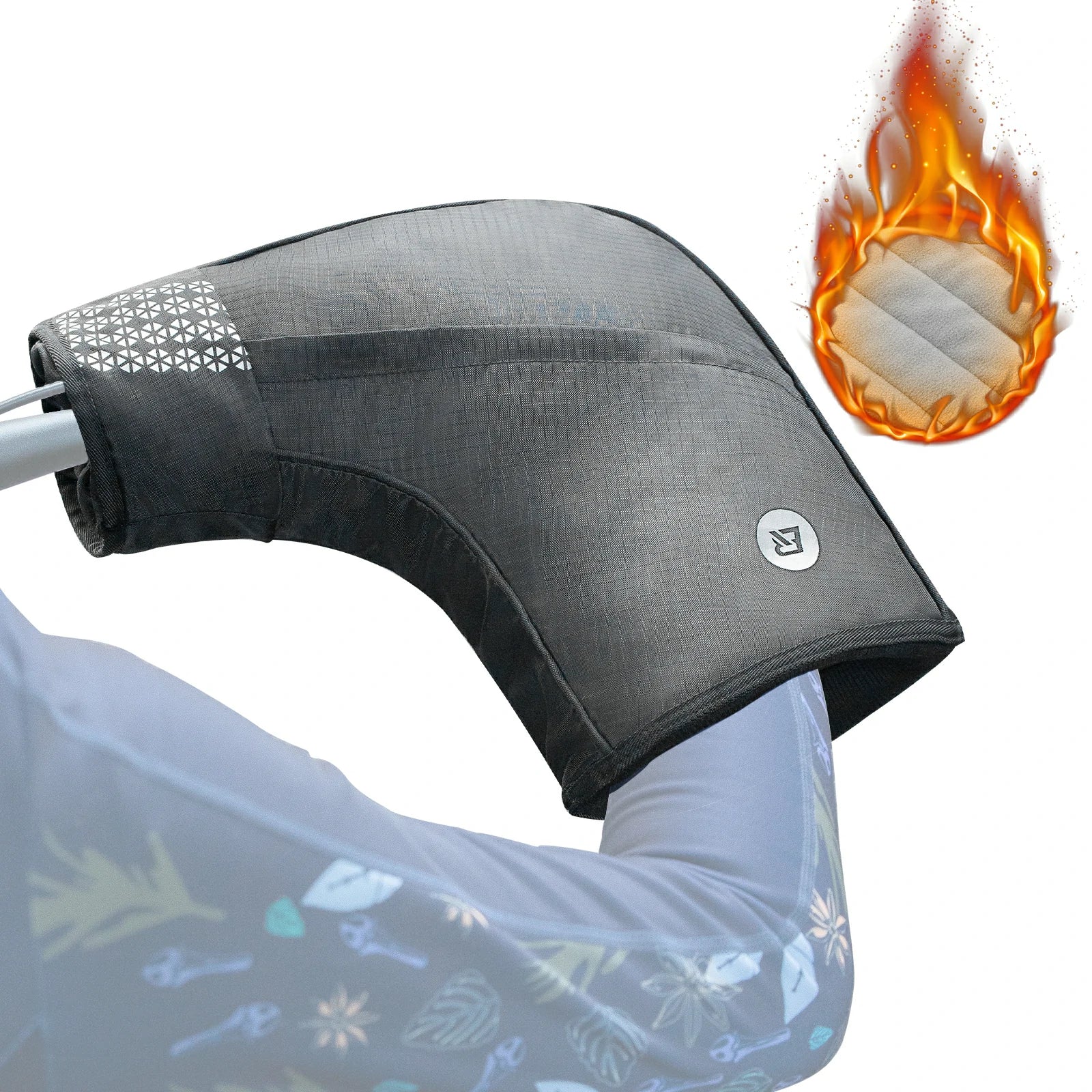 rockbros black winter handlebar mittens in windproof oxford cloth