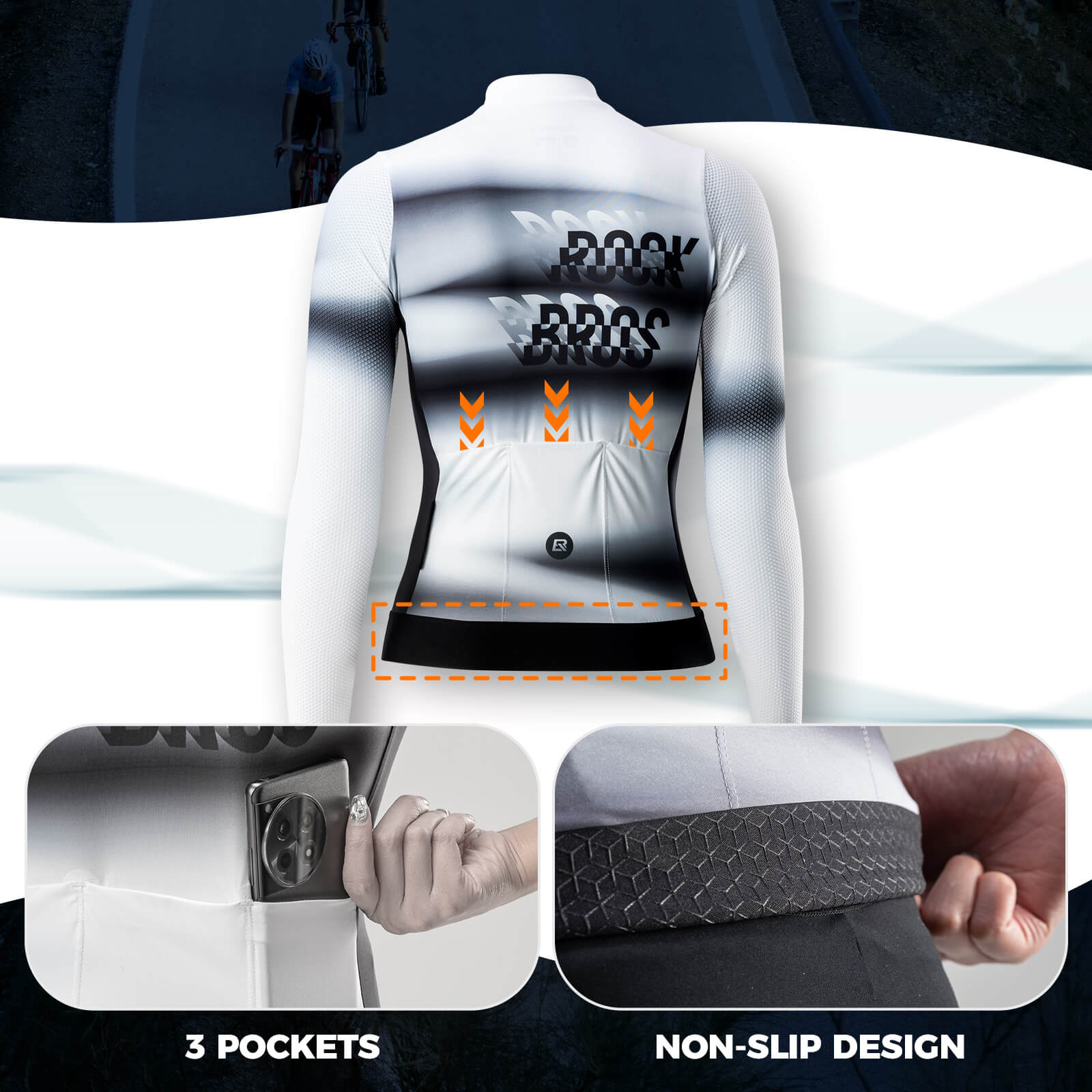 rockbros women’s long sleeve cycling jersey with breathable and quick-drying fabric for all-season riding