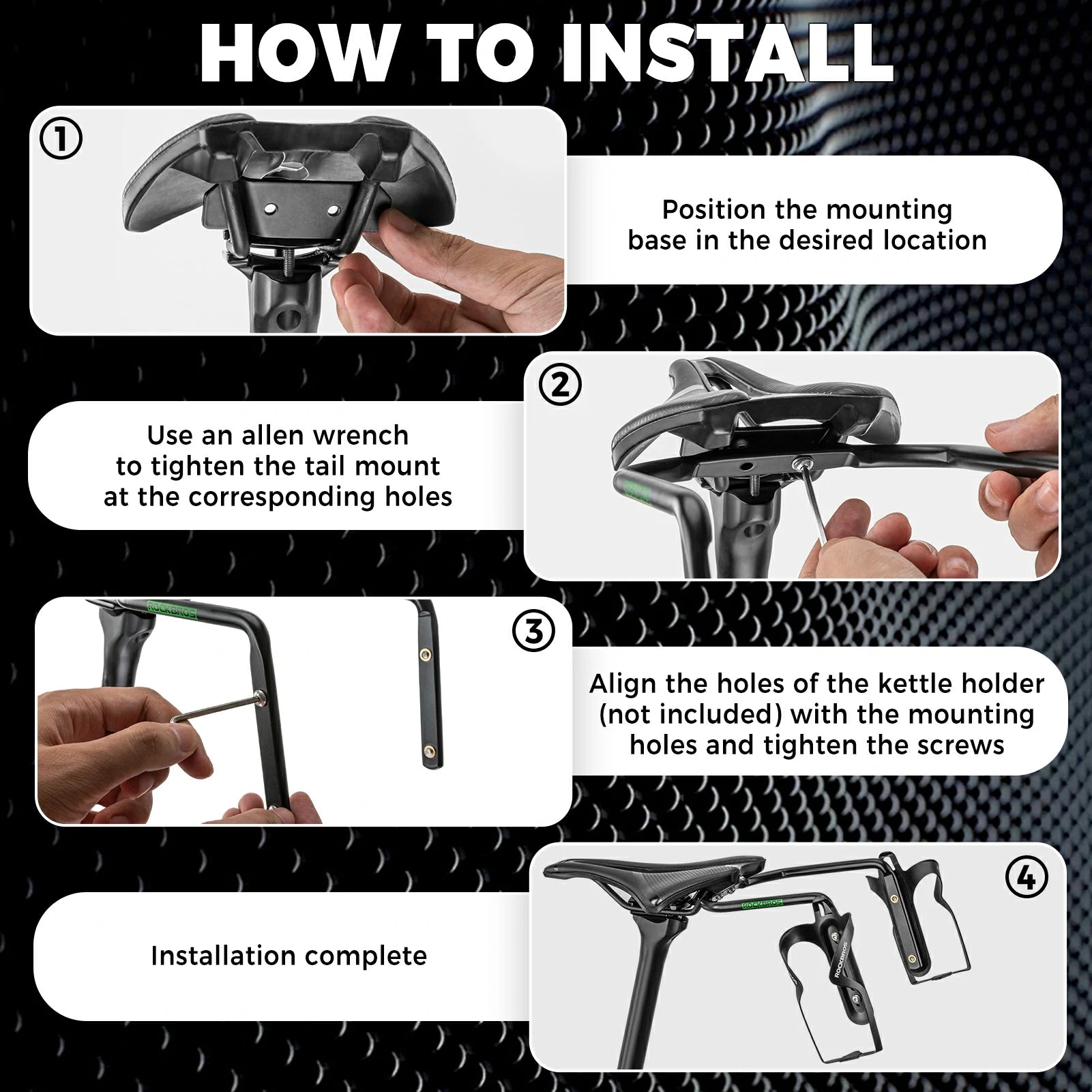 ROCKBROS saddle rail bottle cage black anti-shake