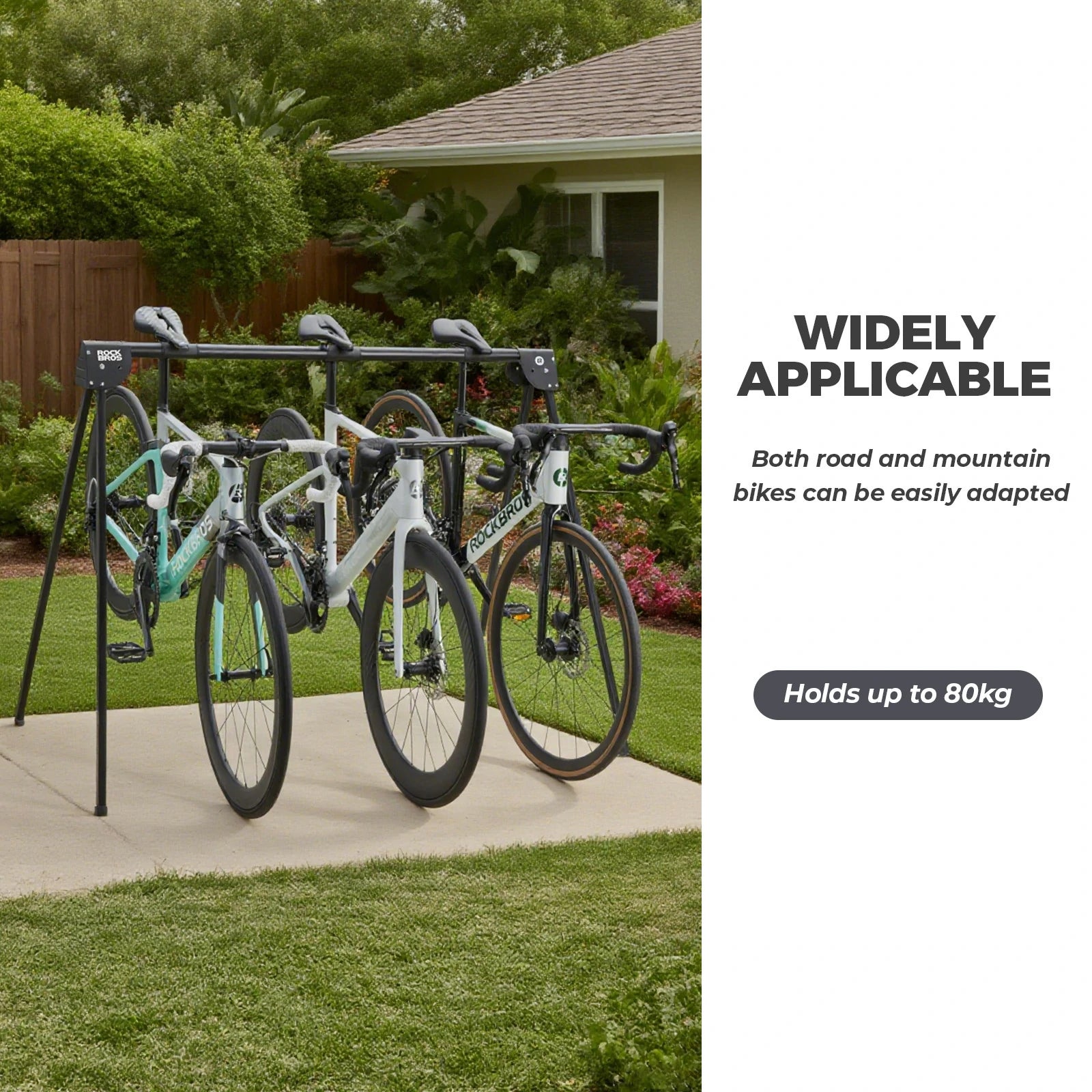 bicycle display stand for stable bike parking and storage at home or in the garage#Size_Three-bikes style