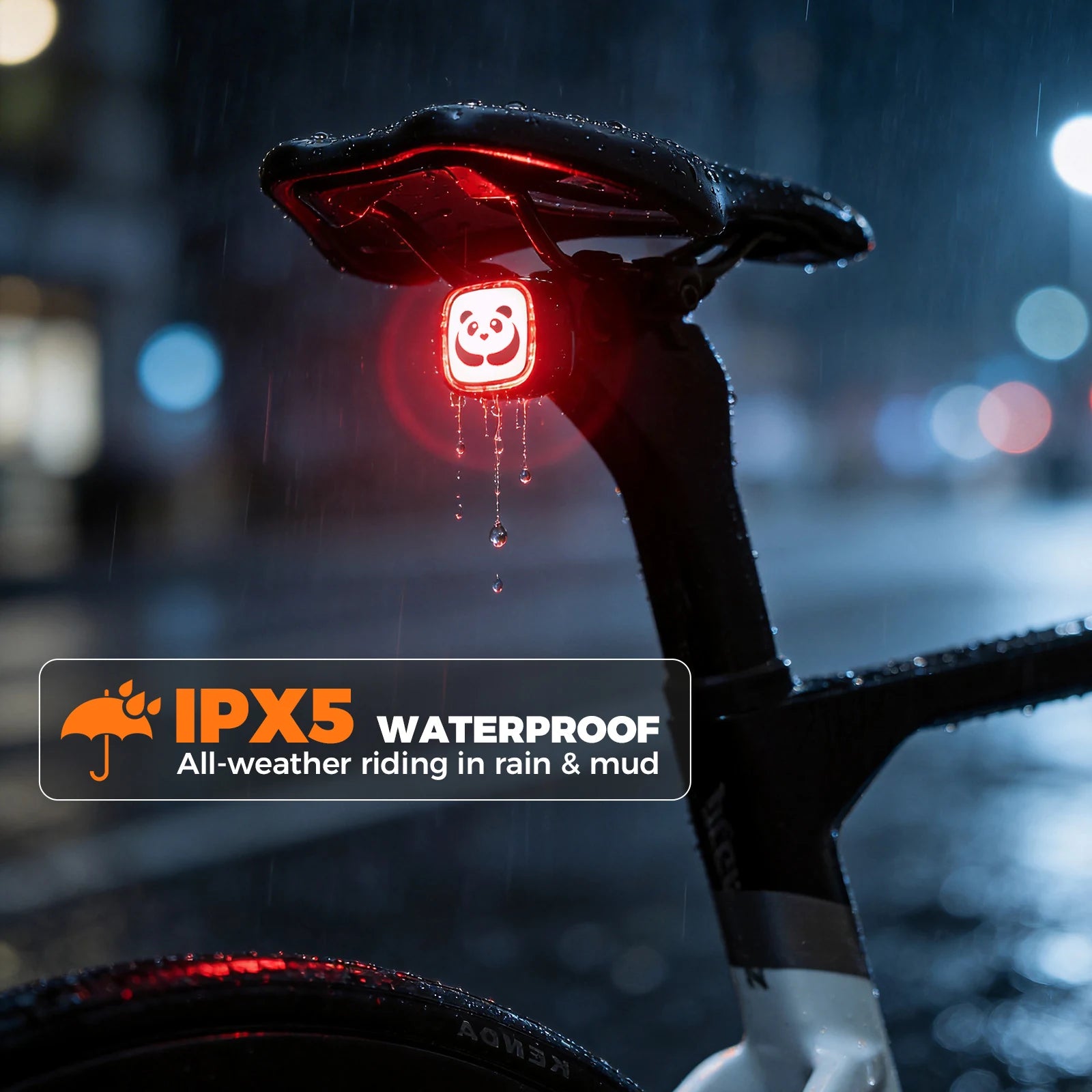 Smart Bike Rear Light with Brake Sensor & LED Display Q2MAX