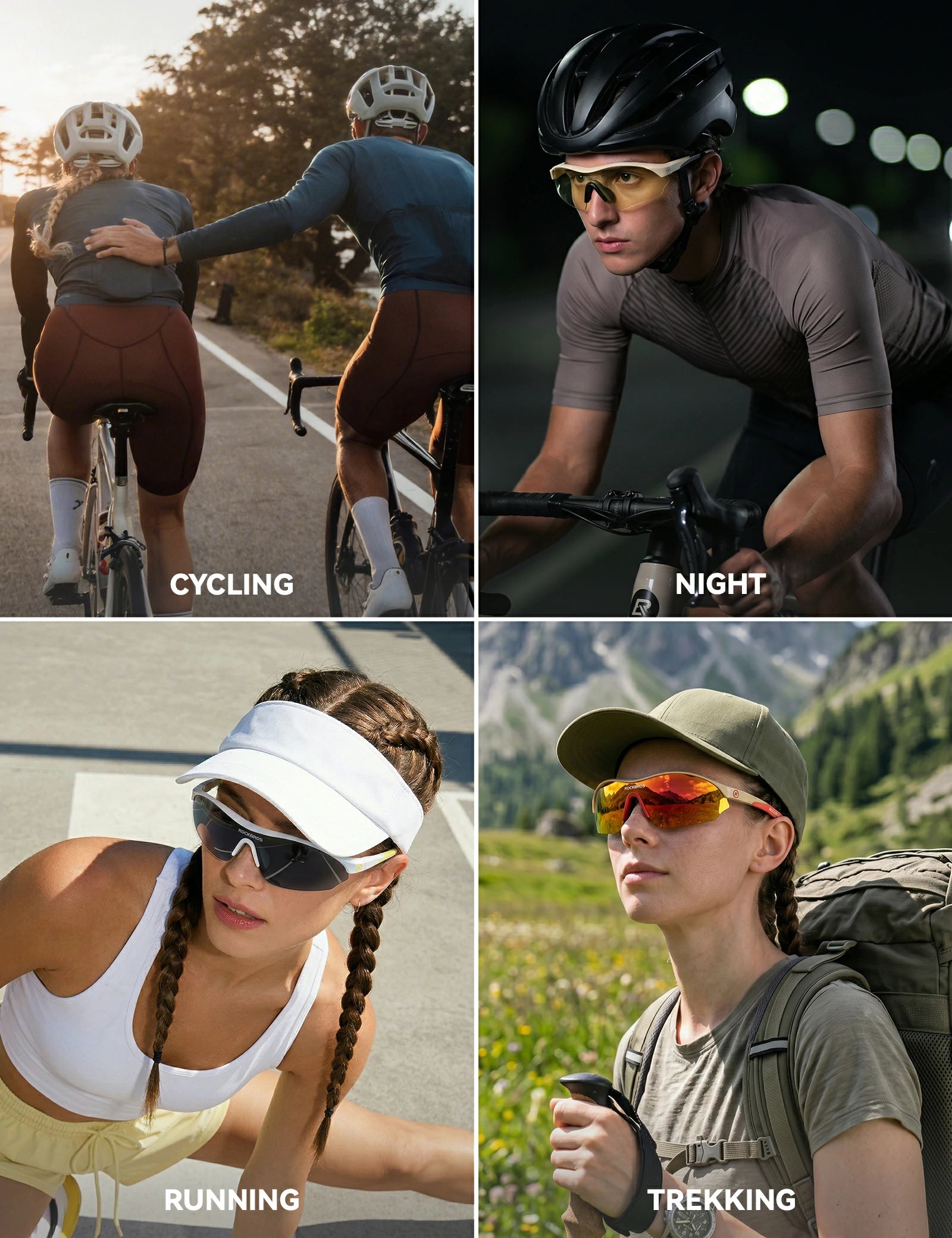 Sports Cycling Sunglasses with 3 Interchangeable