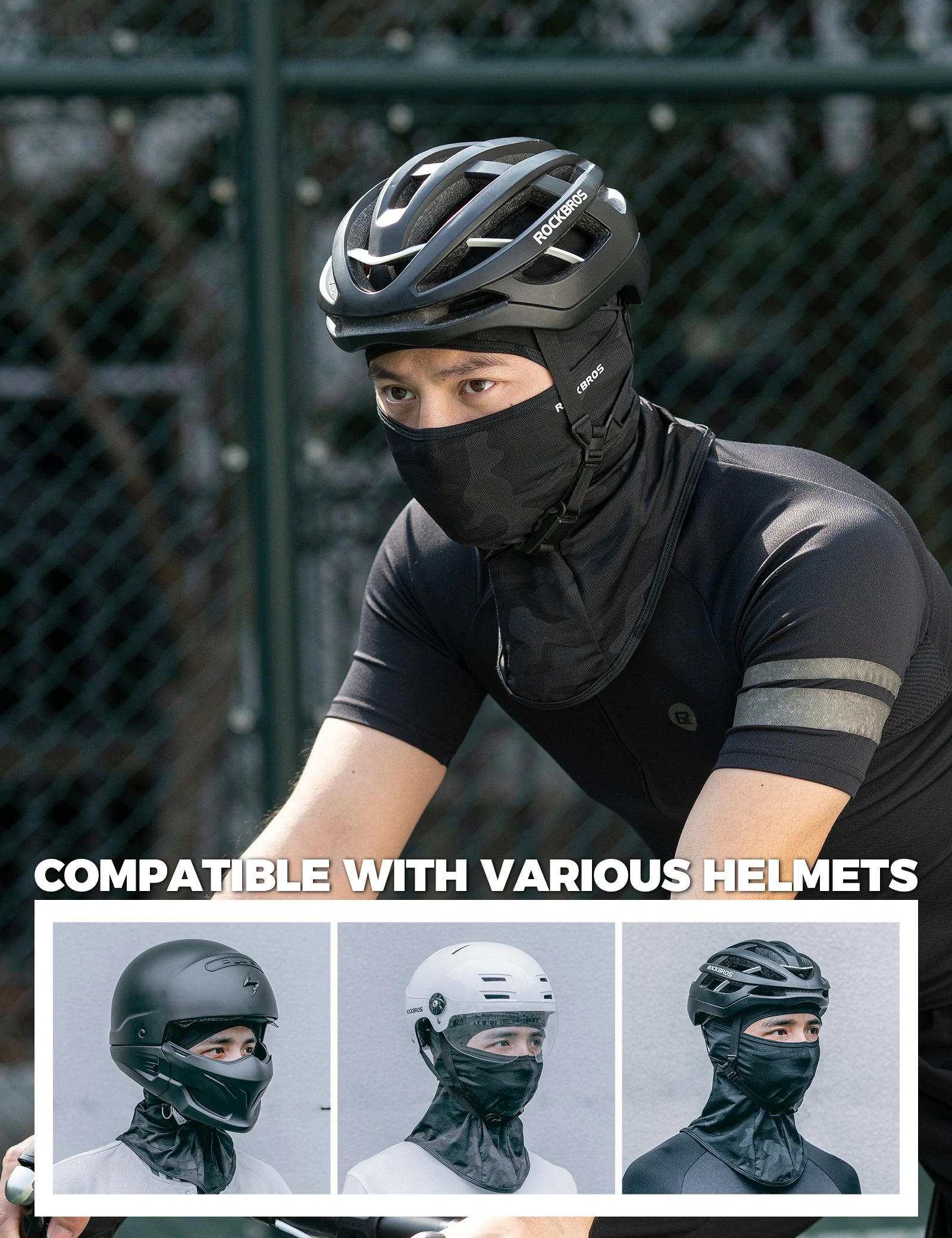 rockbros summer ice silk balaclava face mask for cooling and sun protection