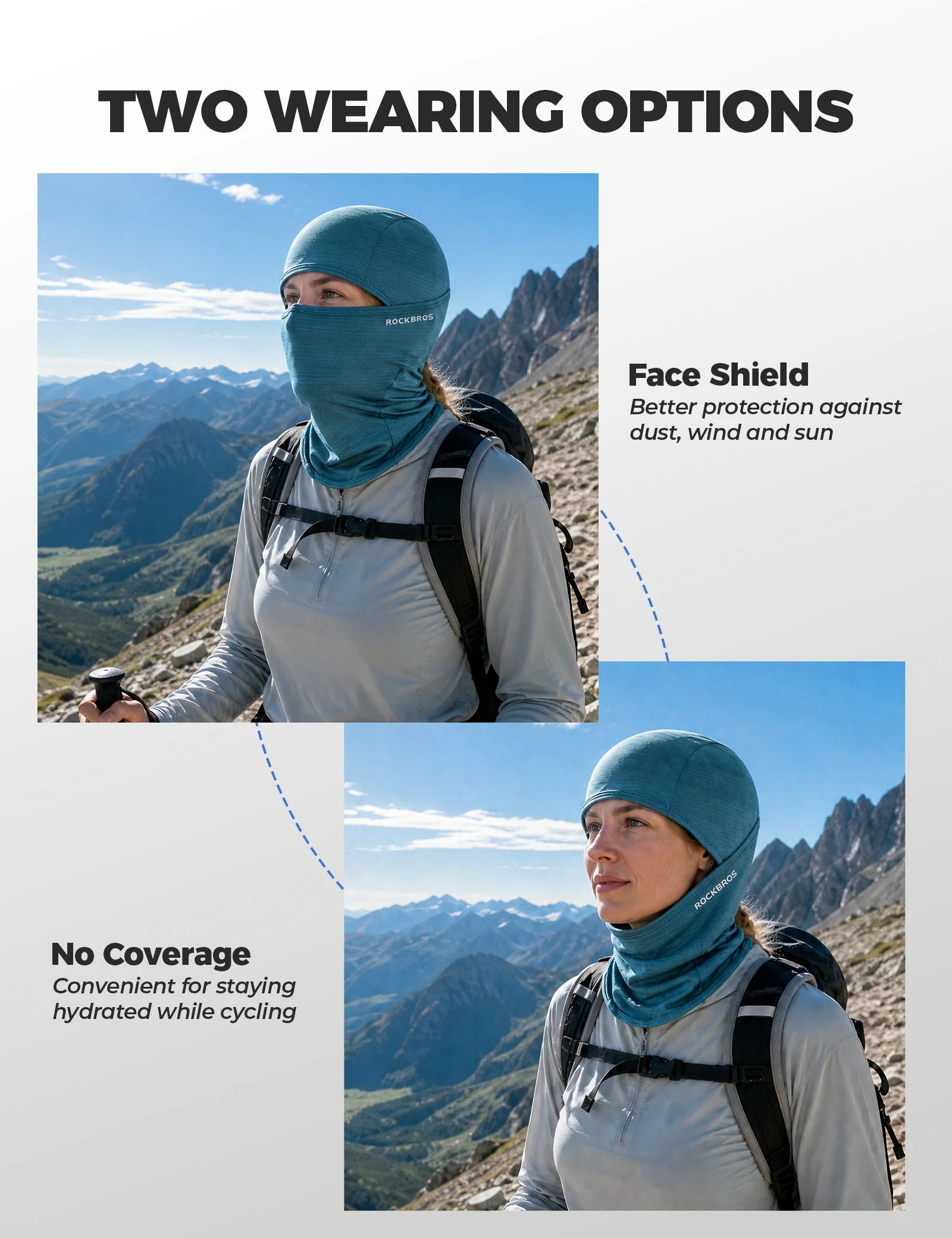 rockbros summer ice silk balaclava face mask for cooling and sun protection