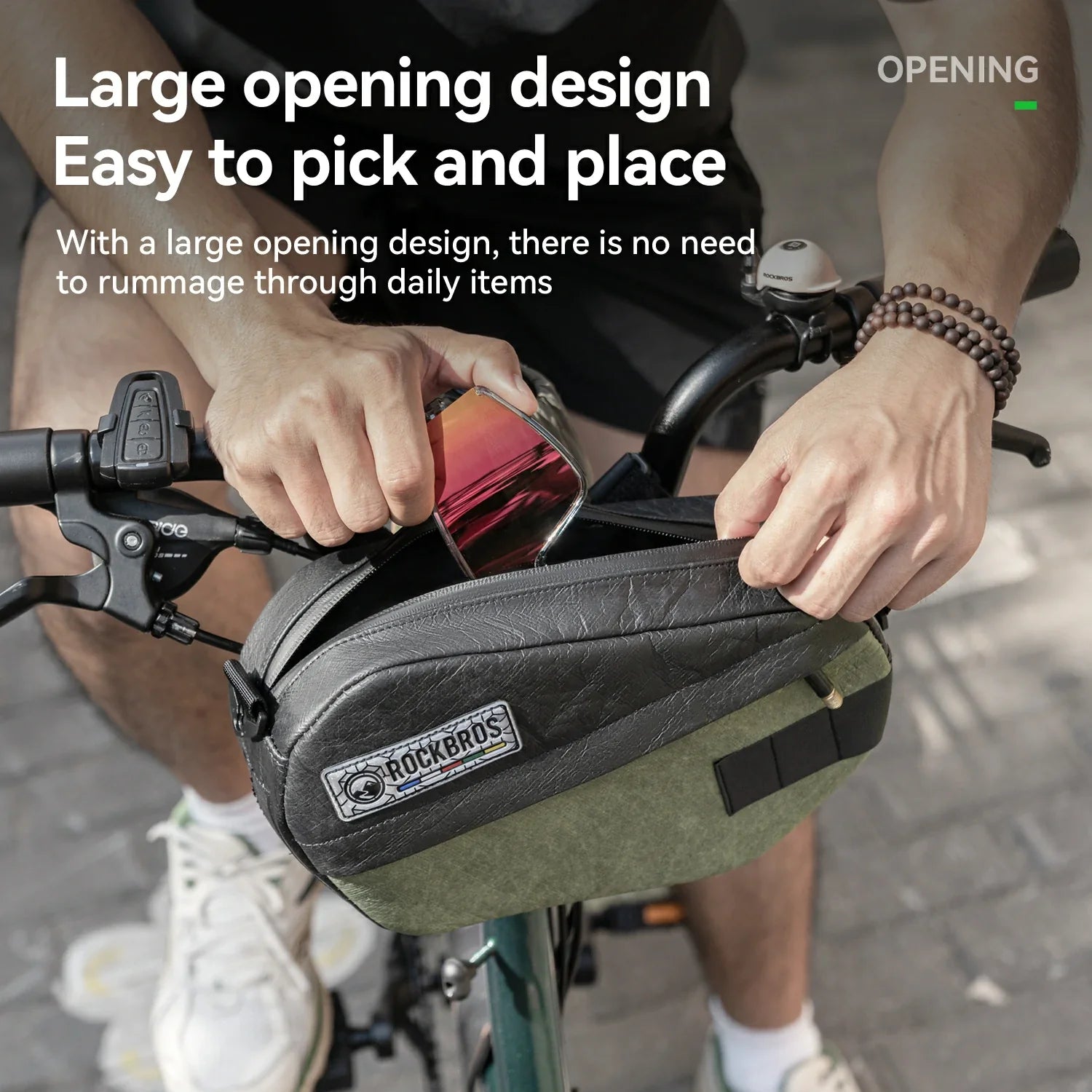 Road-to-Sky Sustainable Eco-Friendly Tyvek® Recycled Tire Bike Handlebar Bag 2.5L